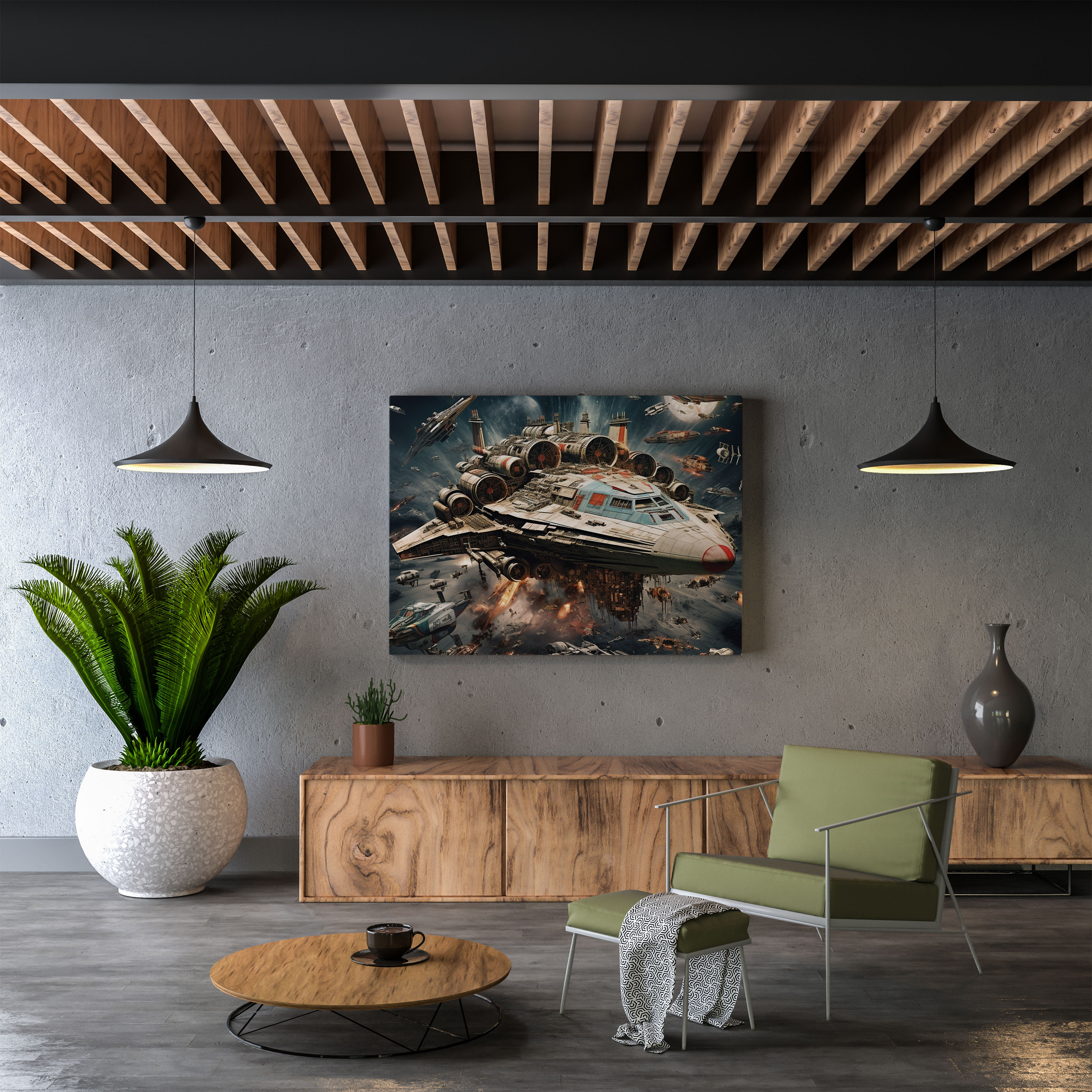 Star Wars Canvas Print - Galactic Spaceship Collage - Star Wars, Canvas Wall Art, Edgy Design, Fleet