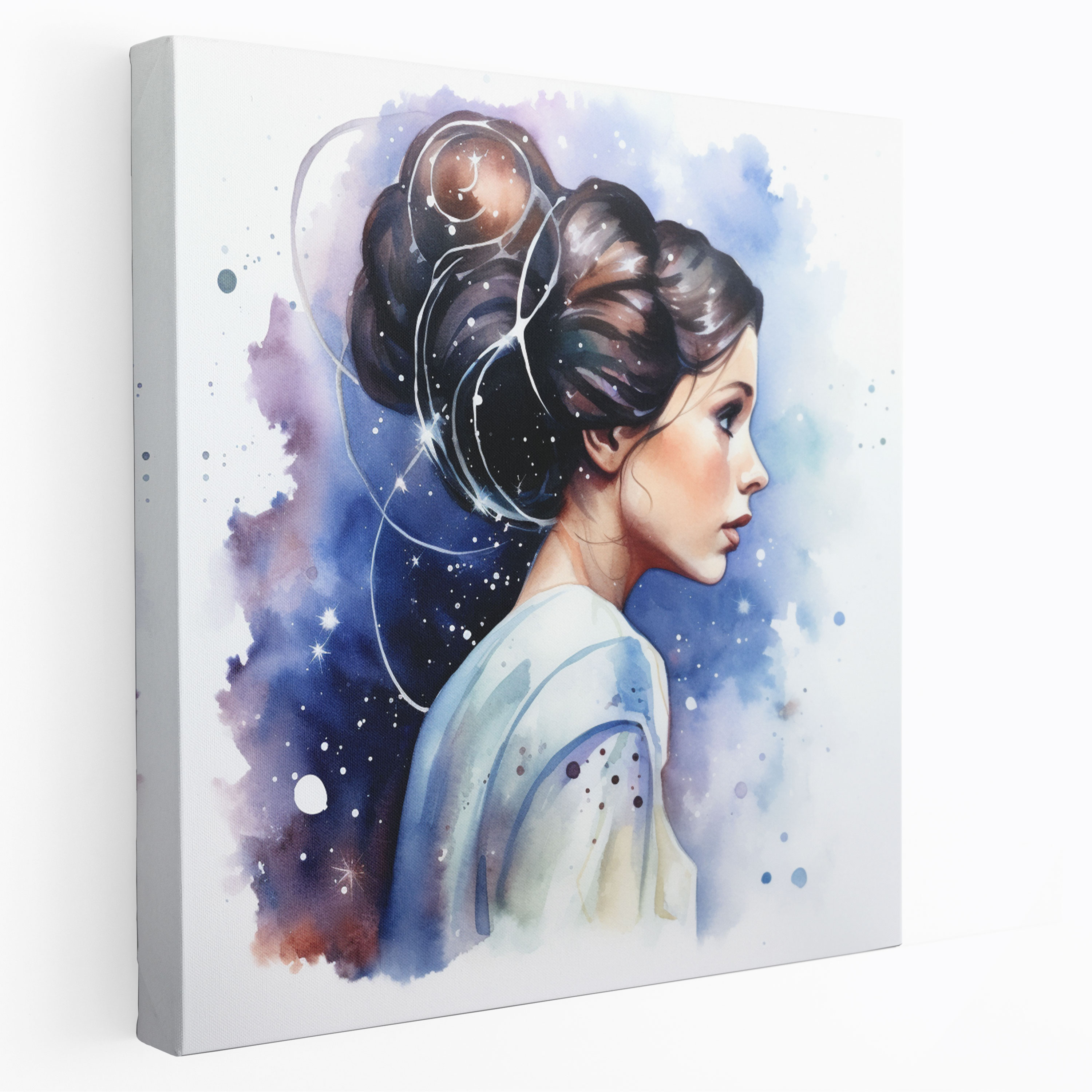 Star Wars Wall Art - Princess Leia Watercolor Silhouette - Star Wars, Princess Leia, Canvas Print, Canvas