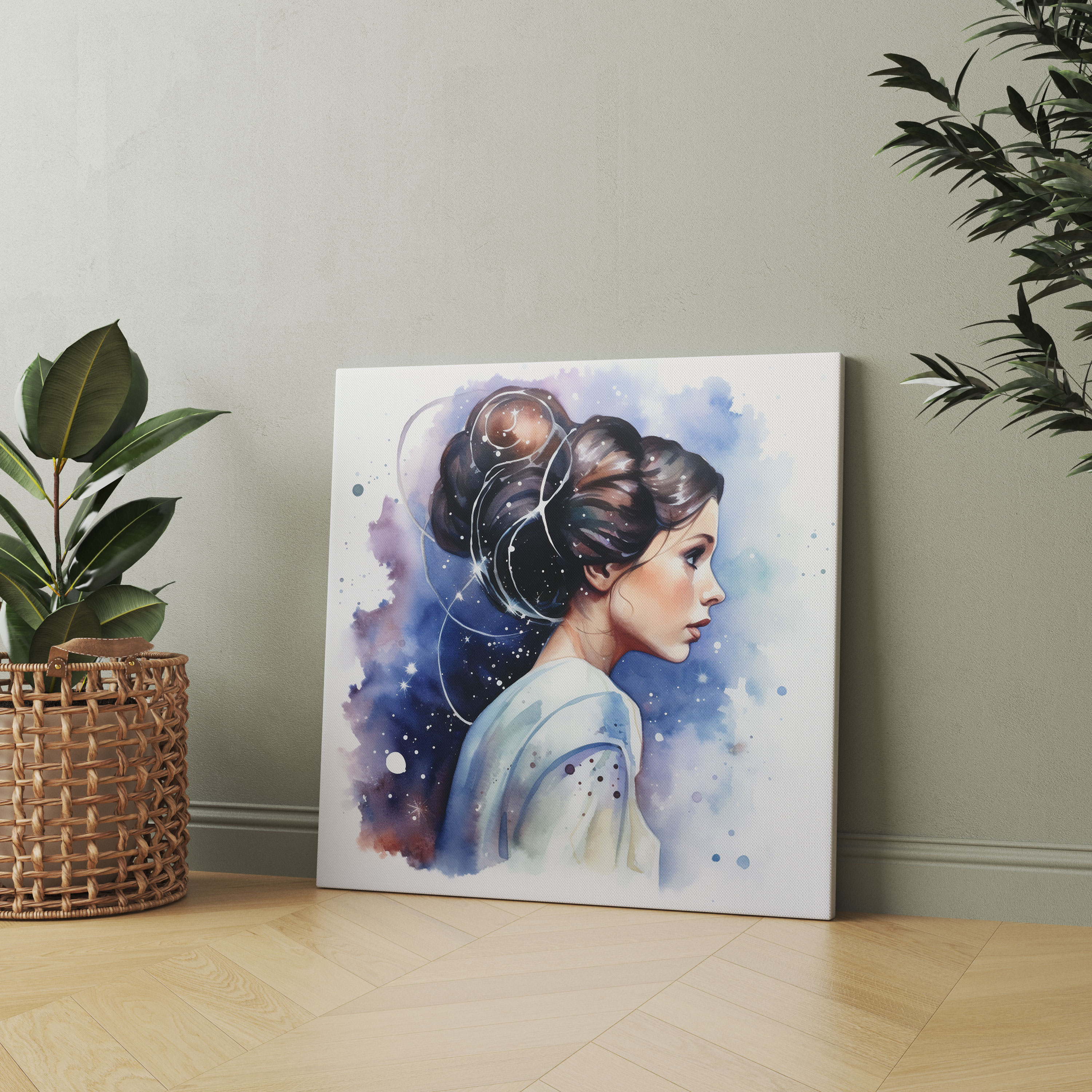 Star Wars Wall Art - Princess Leia Watercolor Silhouette - Star Wars, Princess Leia, Canvas Print, Canvas
