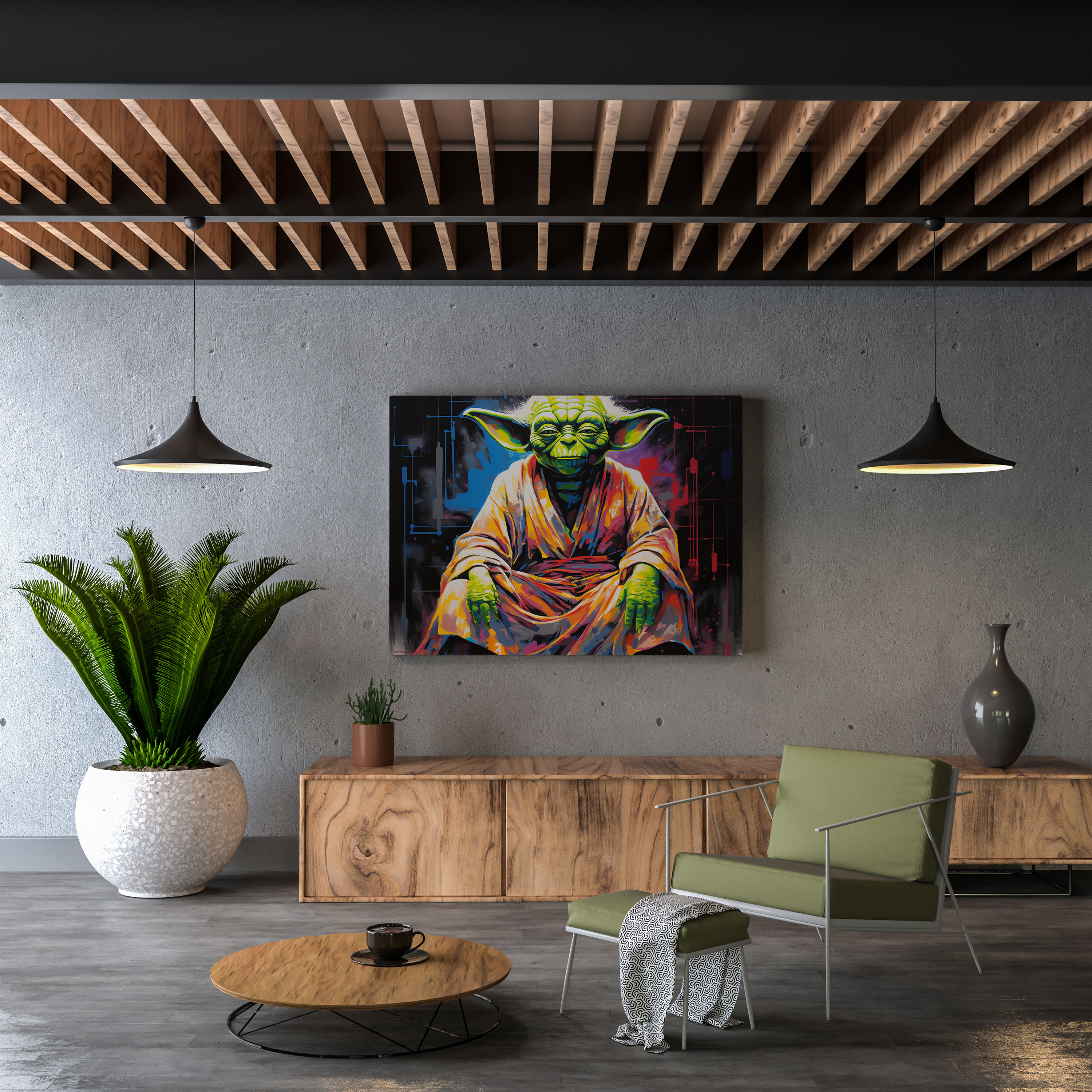 Star Wars Canvas Print - Yoda 3D Pop Art - Star Wars, Wall Art, Yoda, 3D Pop Art