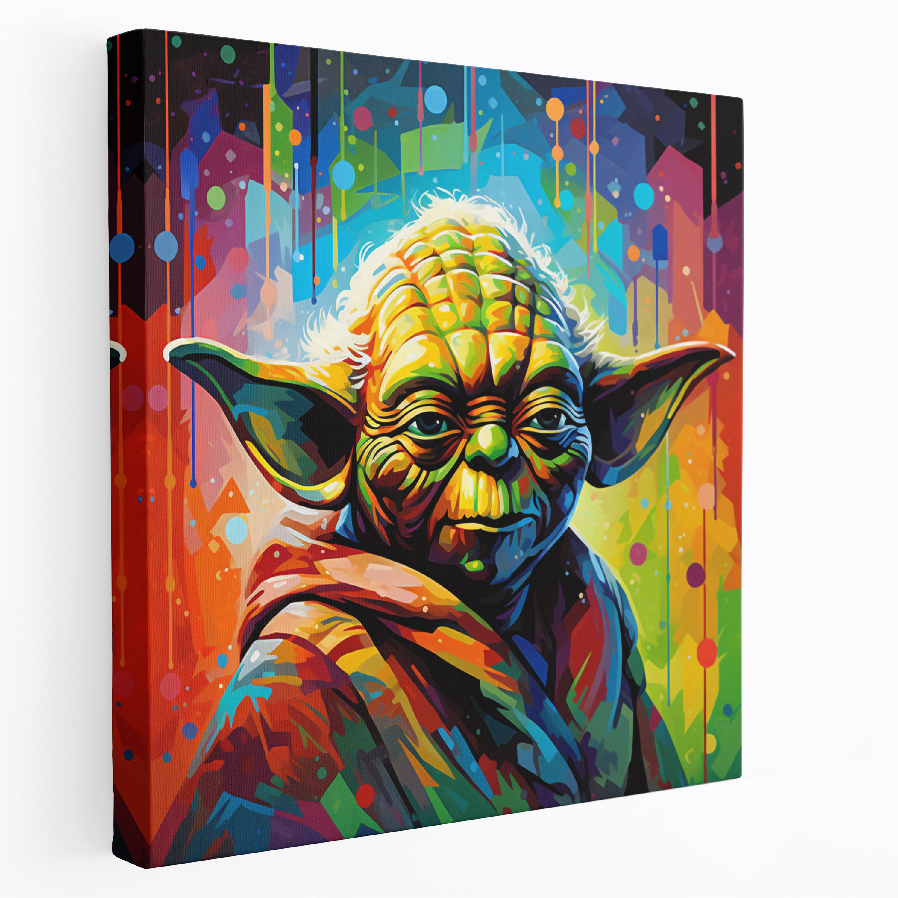 Star Wars Wall Art - Pop Art Yoda Force - Star Wars, Wall Decoration, Canvas Wall Art, Yoda