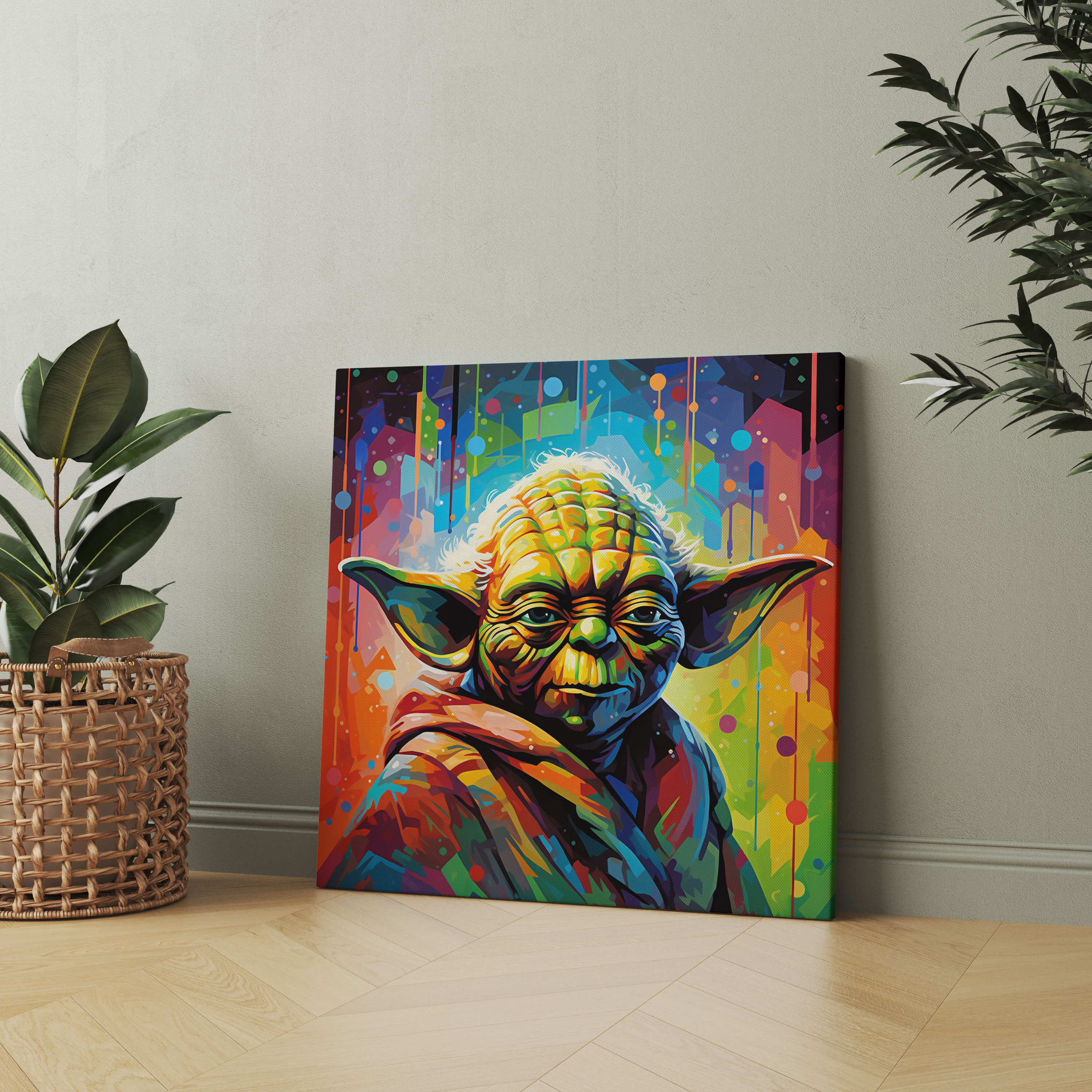 Star Wars Wall Art - Pop Art Yoda Force - Star Wars, Wall Decoration, Canvas Wall Art, Yoda