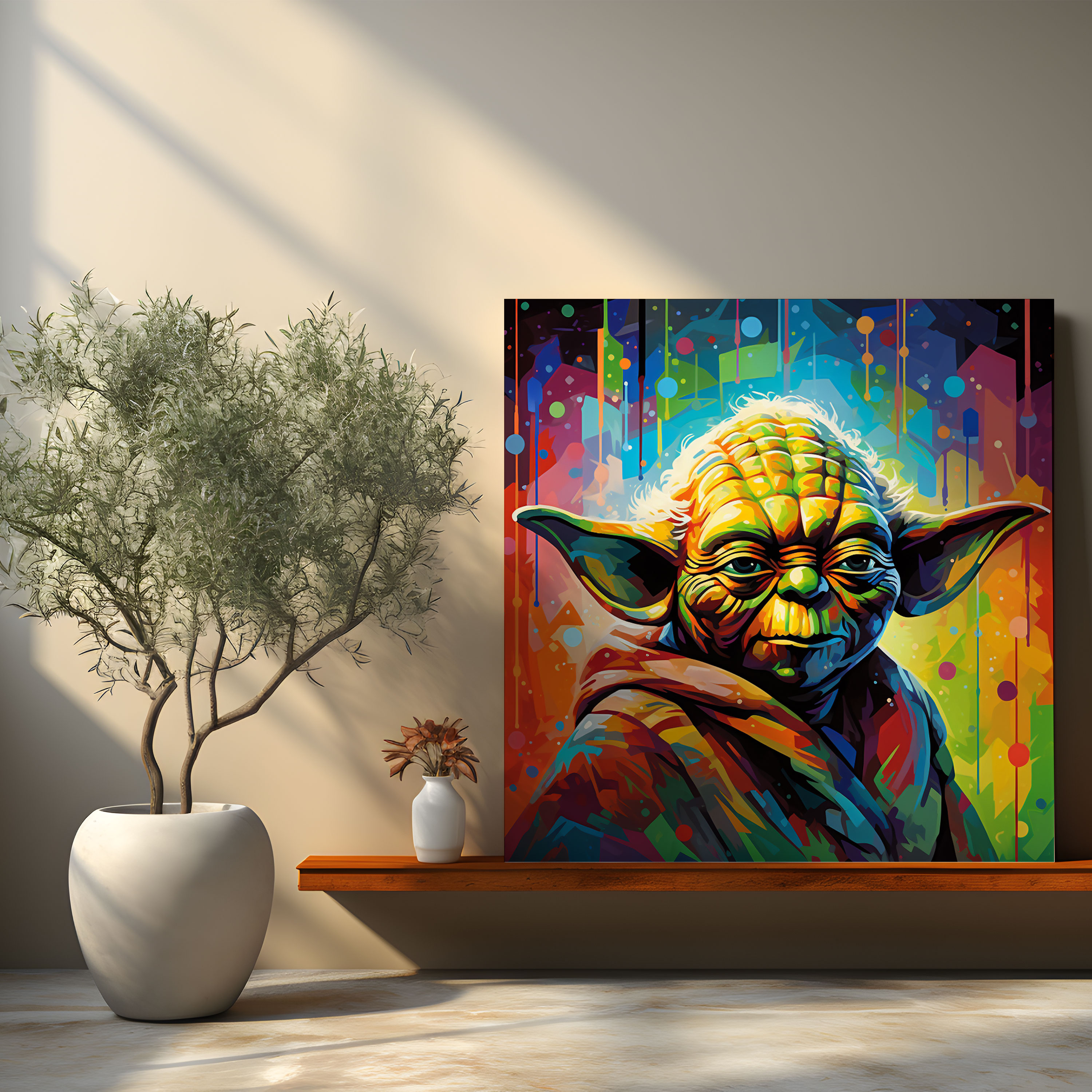 Star Wars Wall Art - Pop Art Yoda Force - Star Wars, Wall Decoration, Canvas Wall Art, Yoda