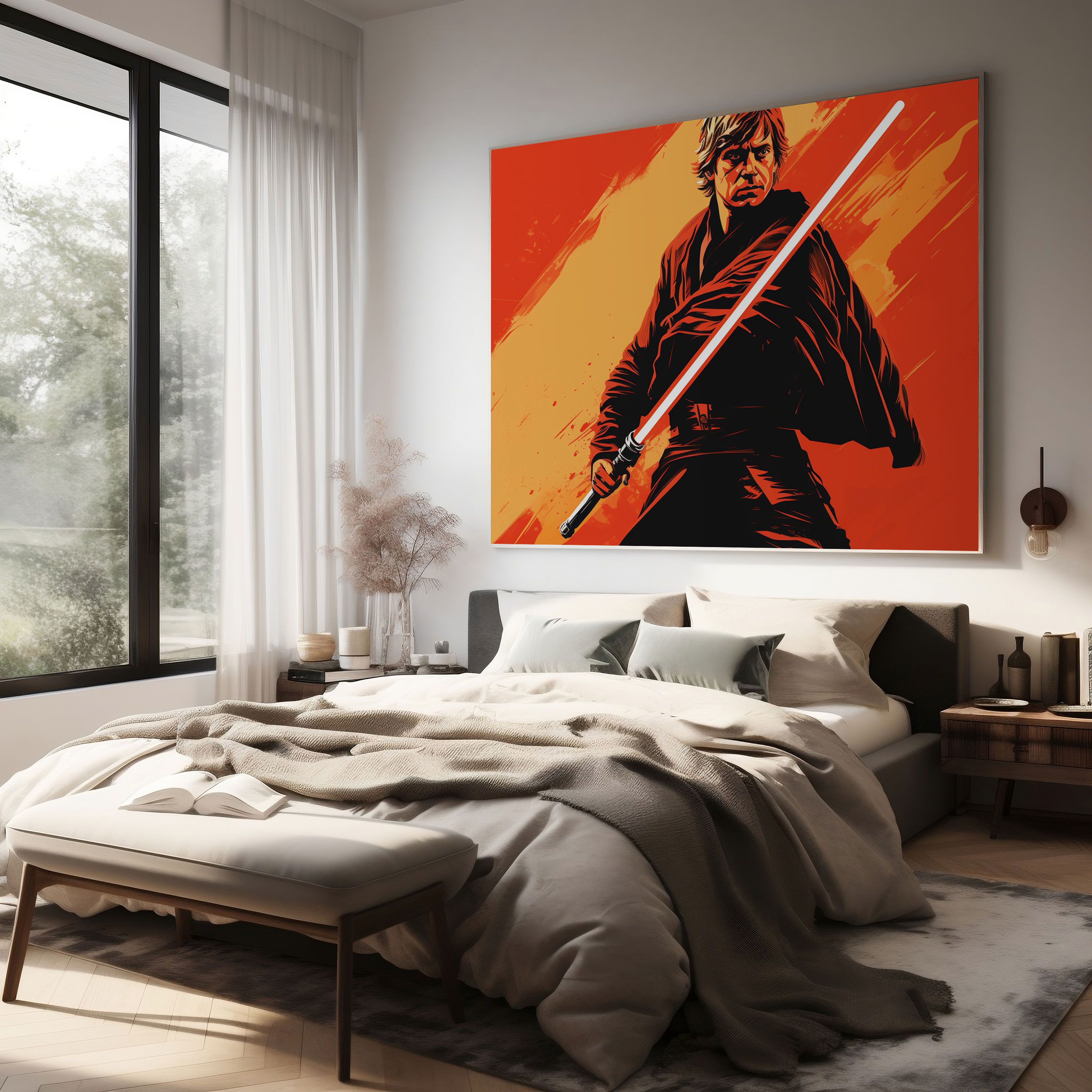 Star Wars Wall Decoration - Retro Luke Skywalker Poster - Star Wars, Canvas Print, Retro Poster, Wall Art