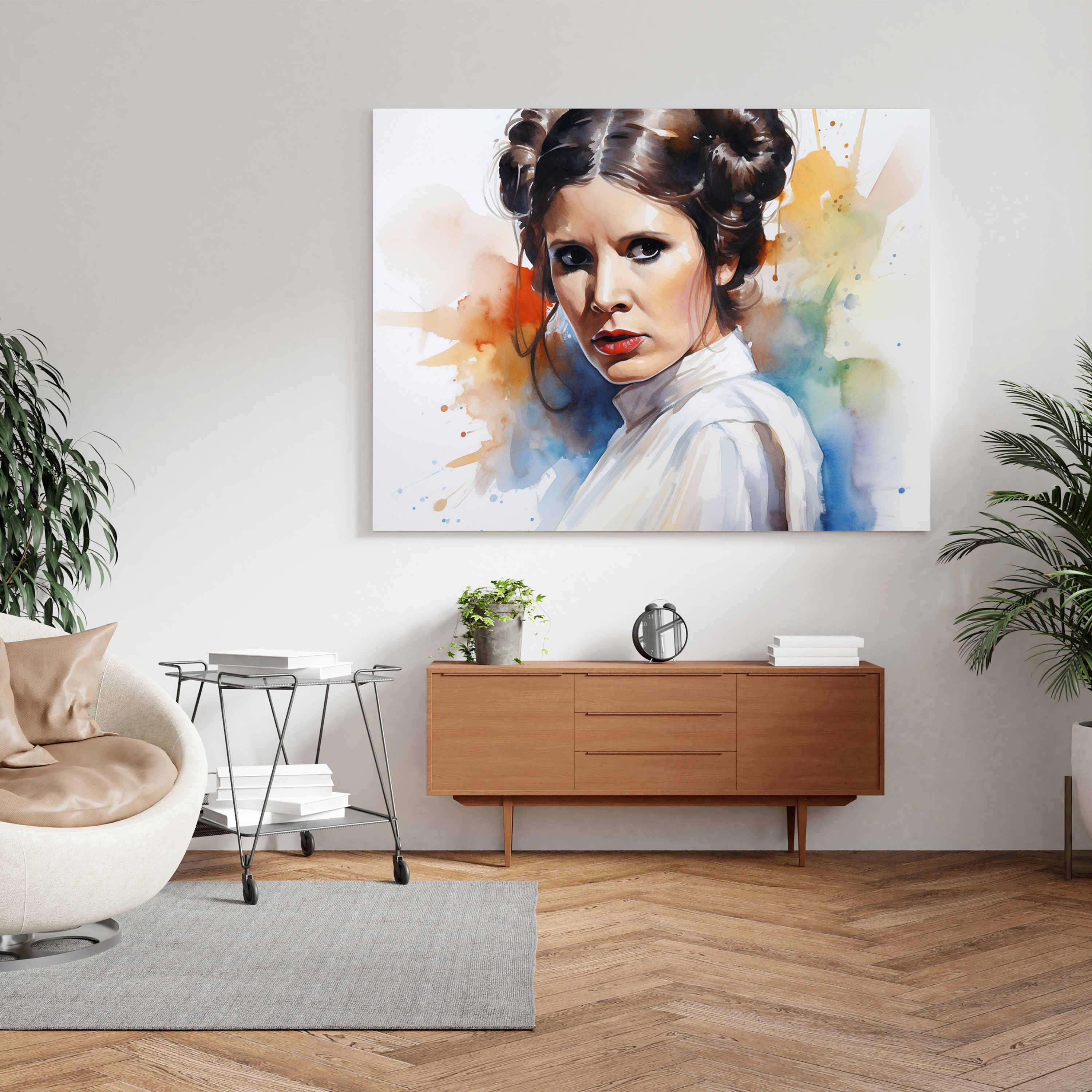 Star Wars Canvas Print - Watercolor Princess Leia - Star Wars, Home Decoration, Canvas, Princess Leia