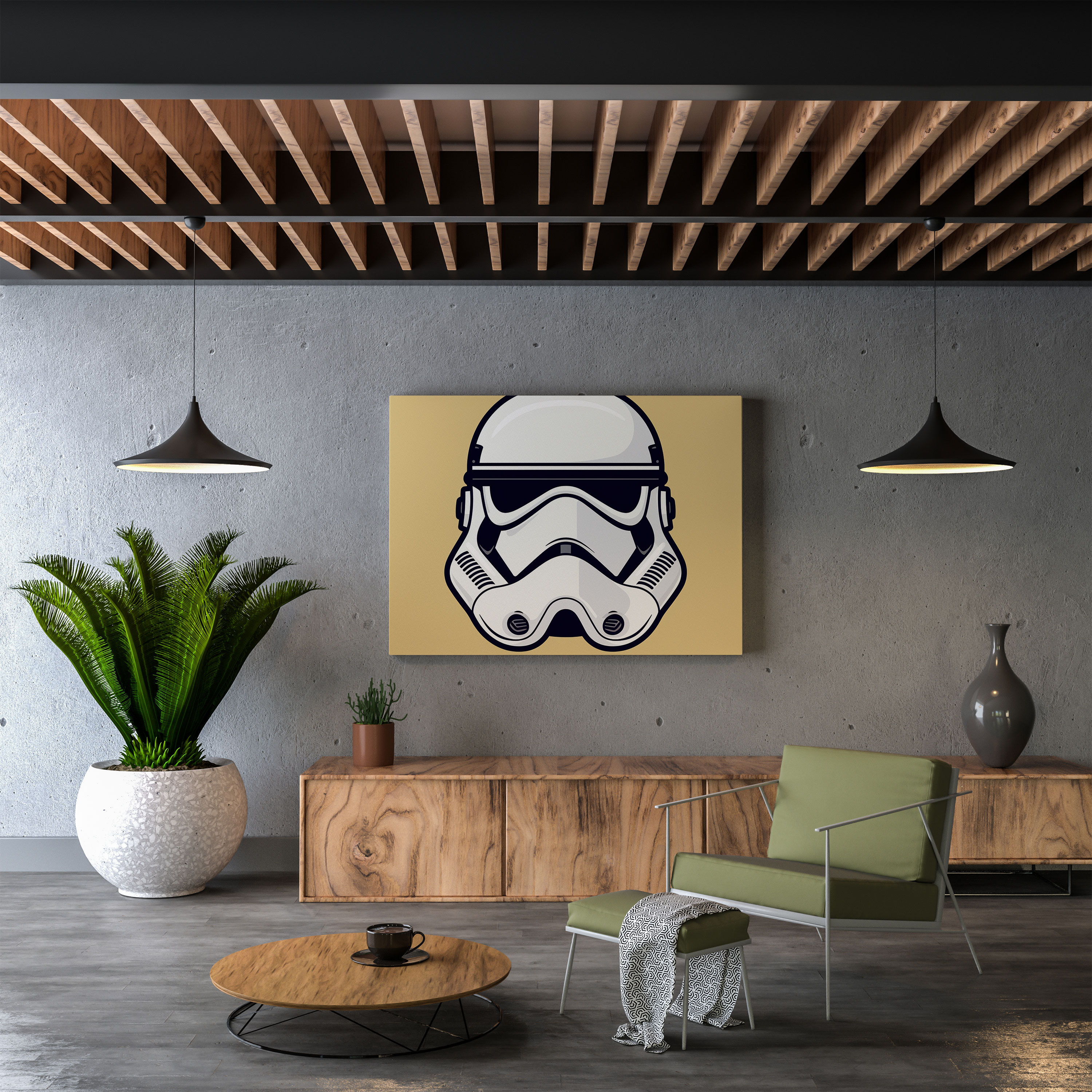 Star Wars Wall Art - Minimalist Stormtrooper Helmet - Star Wars, Helmet, Star Wars, Canvas Wall Art