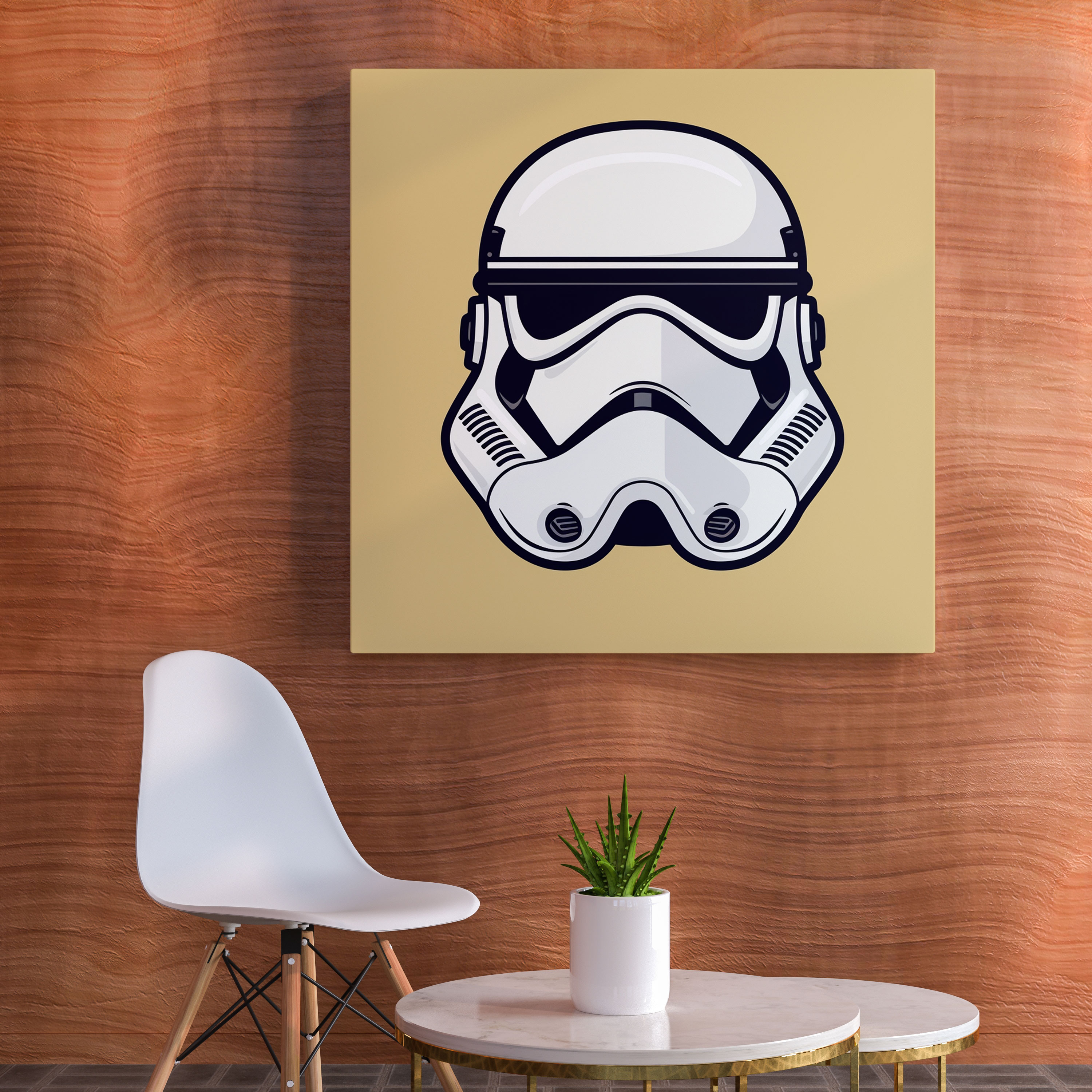 Star Wars Wall Art - Minimalist Stormtrooper Helmet - Star Wars, Helmet, Star Wars, Canvas Wall Art