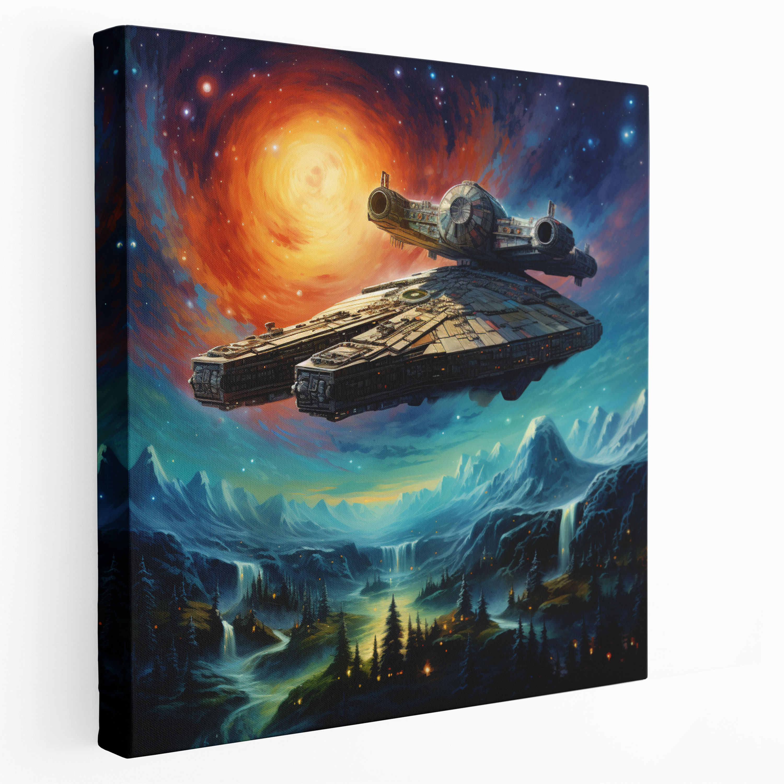 Star Wars Canvas Print - Millennium Falcon Fantasy Landscape - Star Wars, Canvas Wall Art, Home Decoration, Star Wars