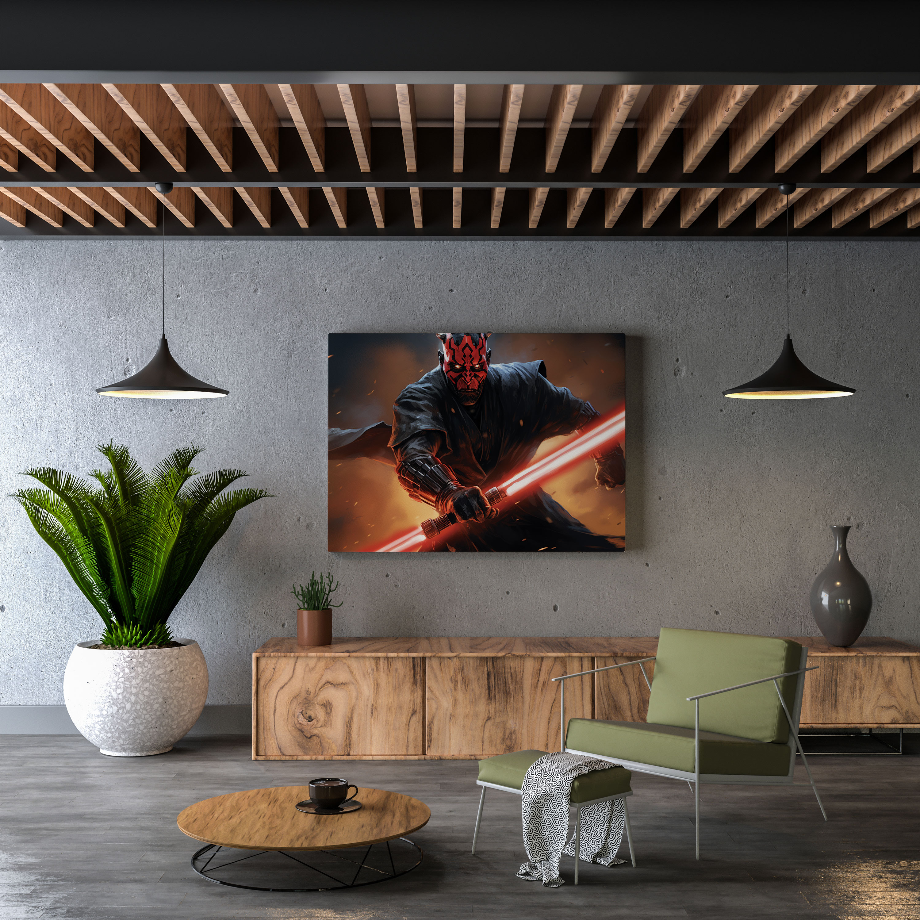 Star Wars Wall Art - Comic Book Darth Maul Lightsaber - Star Wars, Canvas, Lightsaber, Canvas Wall Art