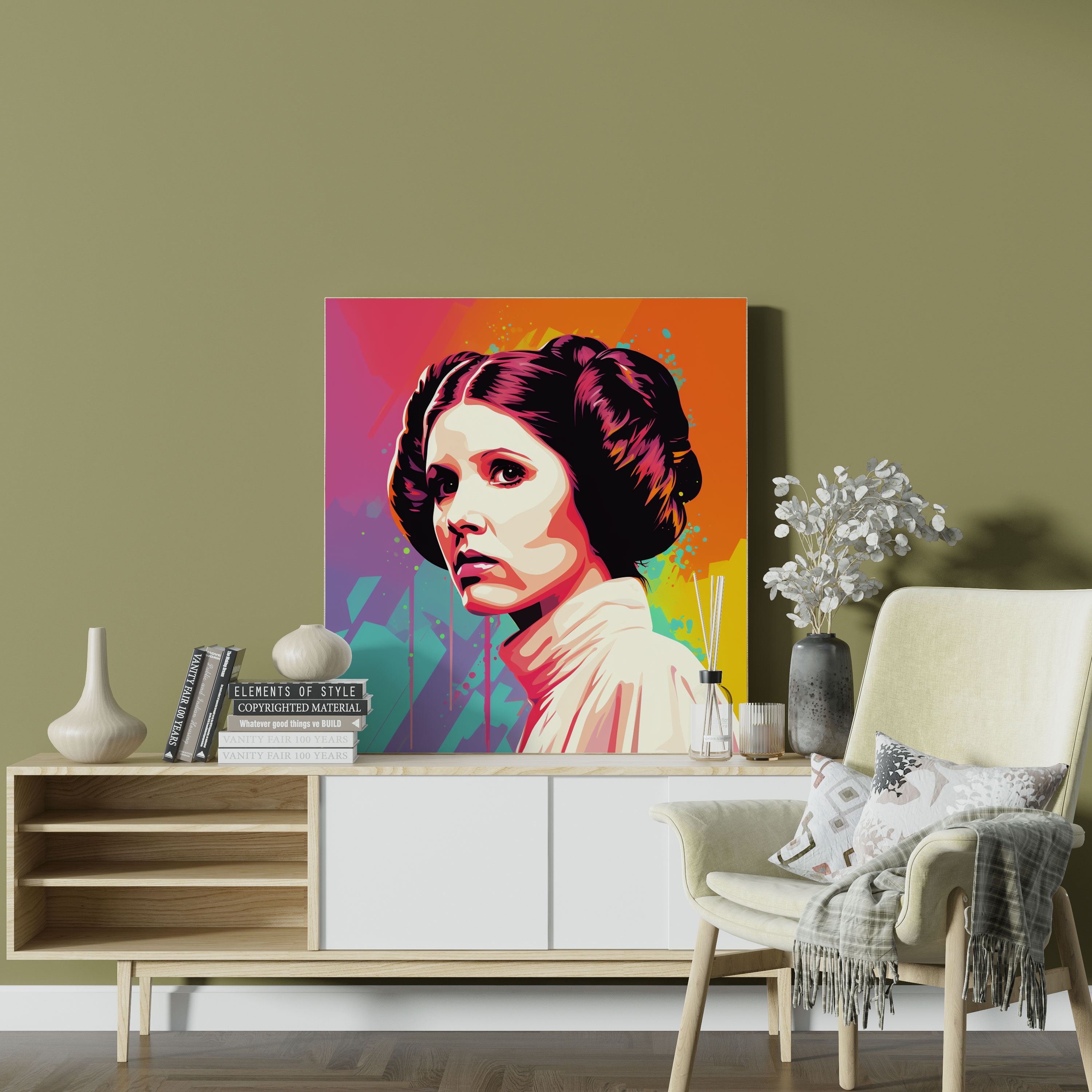 Star Wars Wall Art - Retro Princess Leia Portrait - Star Wars, Canvas Print, Wall Art, Canvas Wall Art