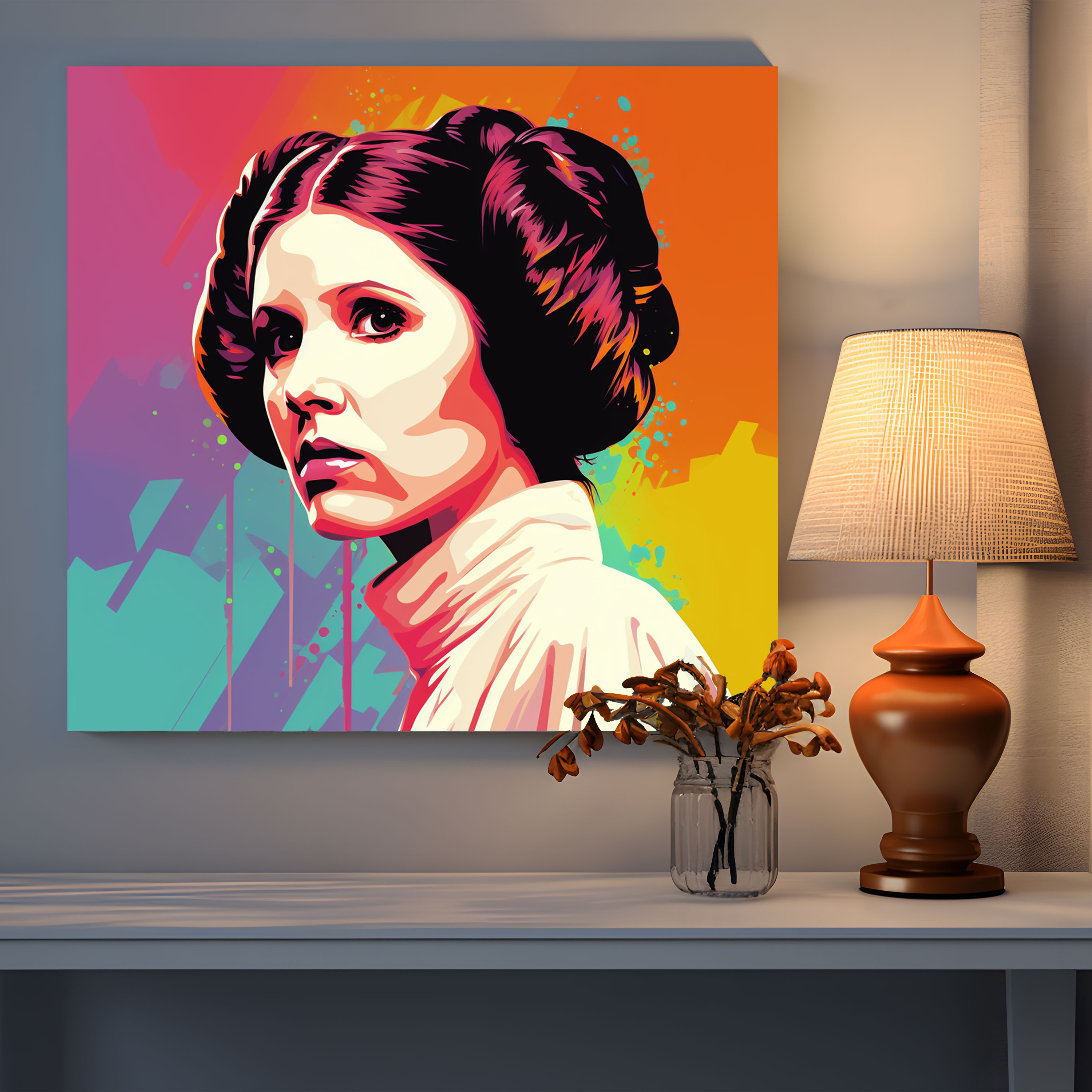 Star Wars Wall Art - Retro Princess Leia Portrait - Star Wars, Canvas Print, Wall Art, Canvas Wall Art