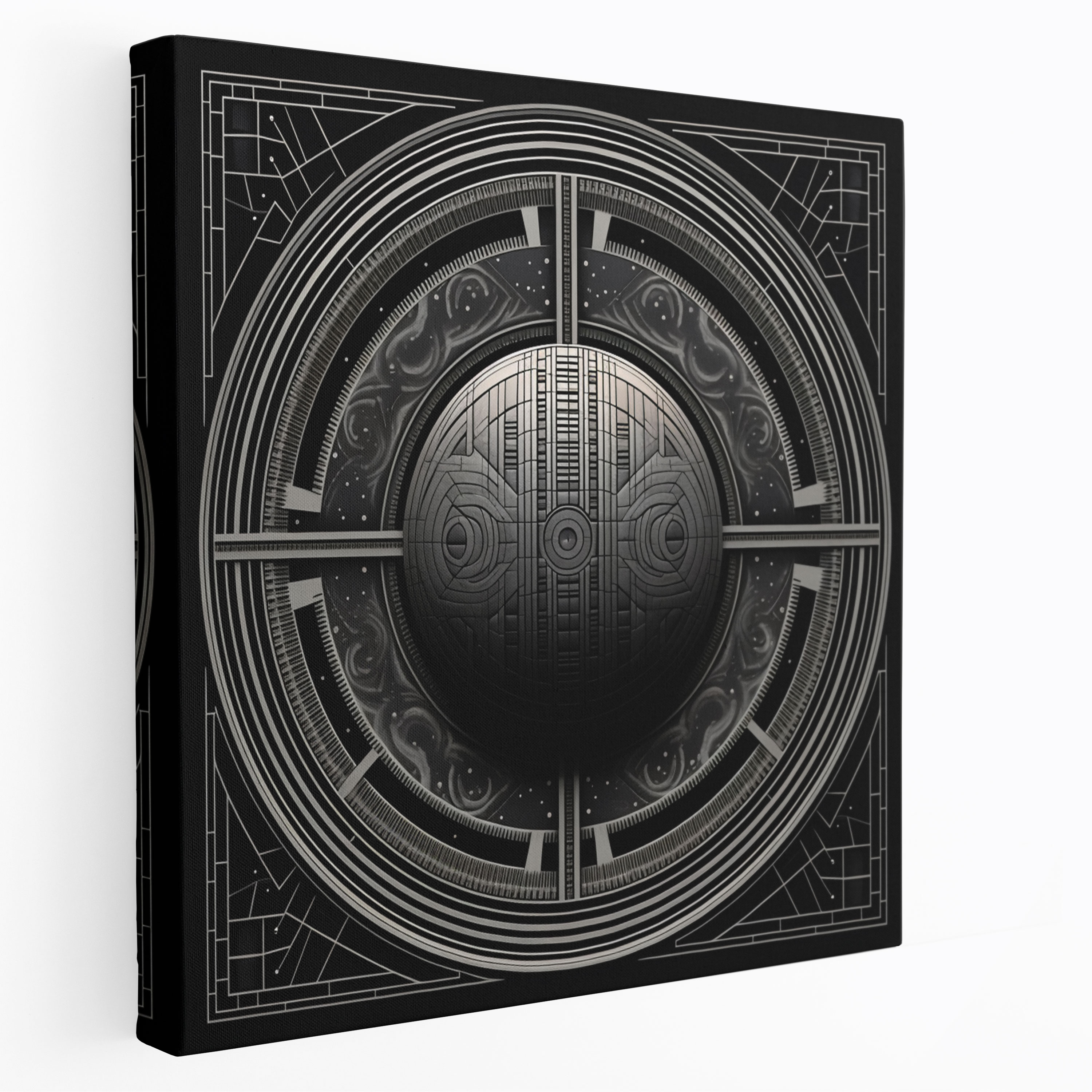 Star Wars Canvas Print - Geometric Death Star Abstraction - Star Wars, Geometric Abstraction, Death Star, Home Decoration