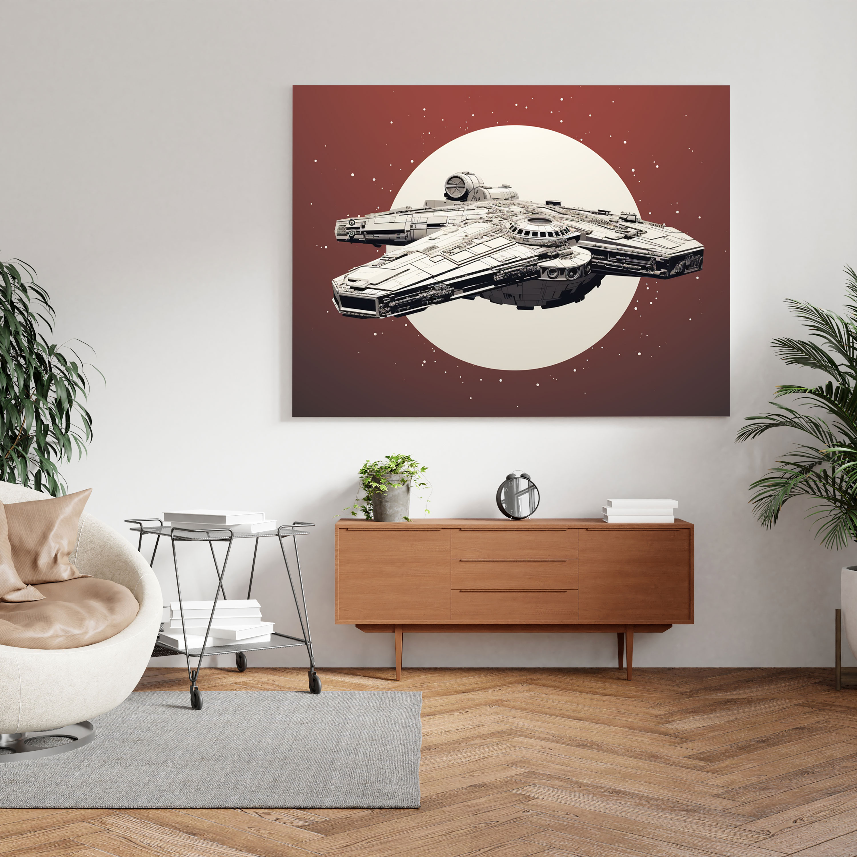 Star Wars Canvas Print - Minimalist Millennium Falcon Wall Art - Star Wars, Wall Decoration, Star Wars, Minimalist