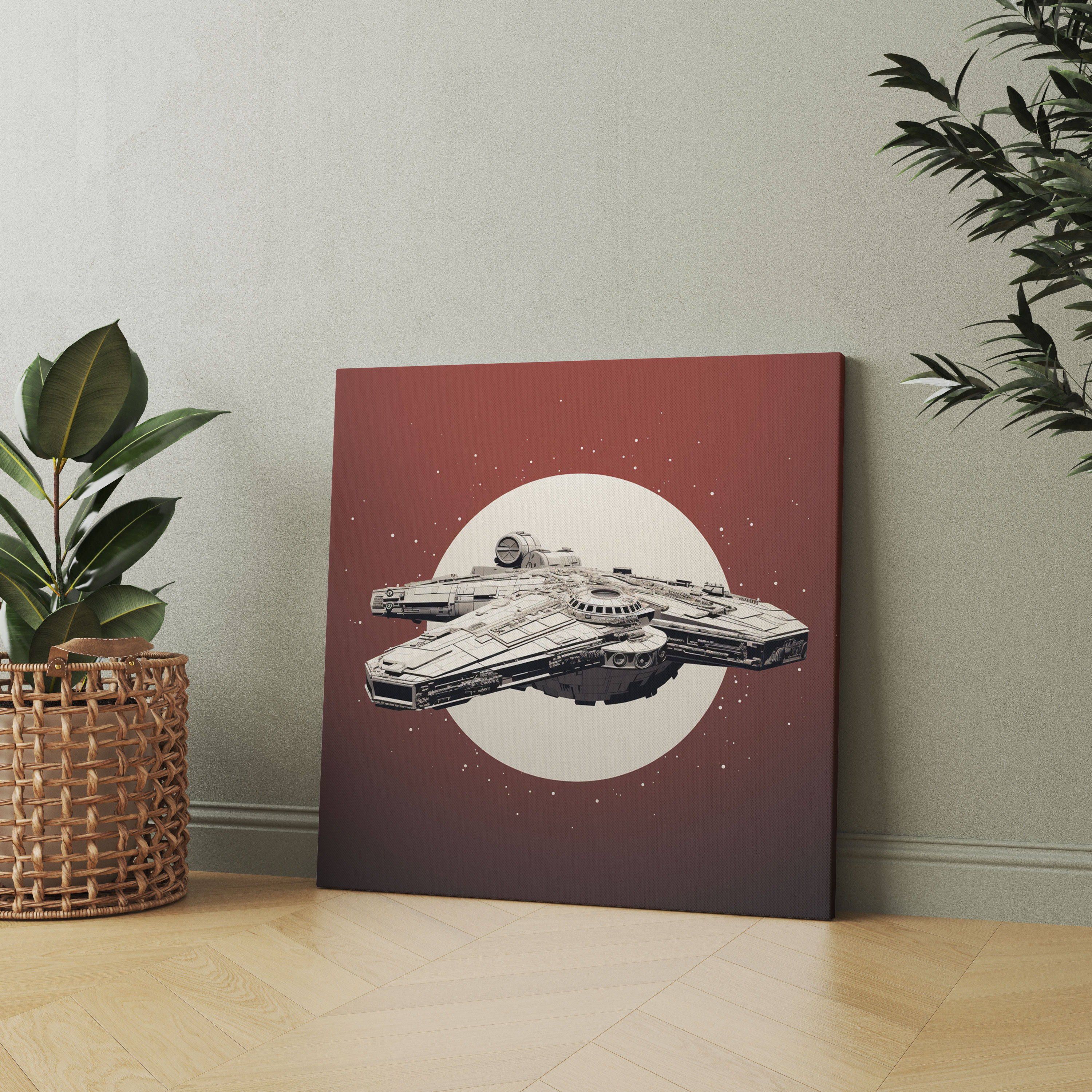 Star Wars Canvas Print - Minimalist Millennium Falcon Wall Art - Star Wars, Wall Decoration, Star Wars, Minimalist