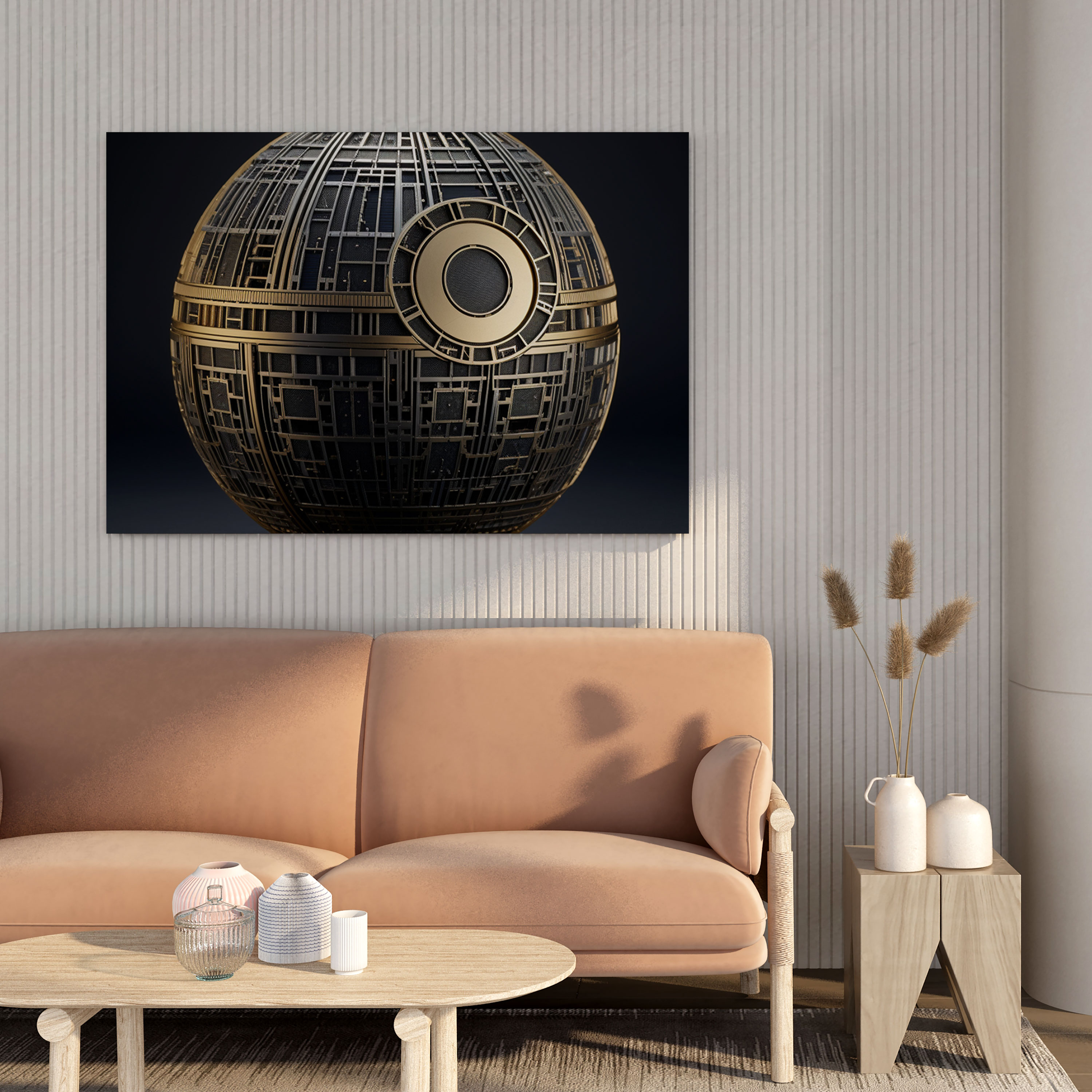 Star Wars Canvas Print - Geometric Death Star Wall Art - Star Wars, Star Wars, Canvas, Home Decoration