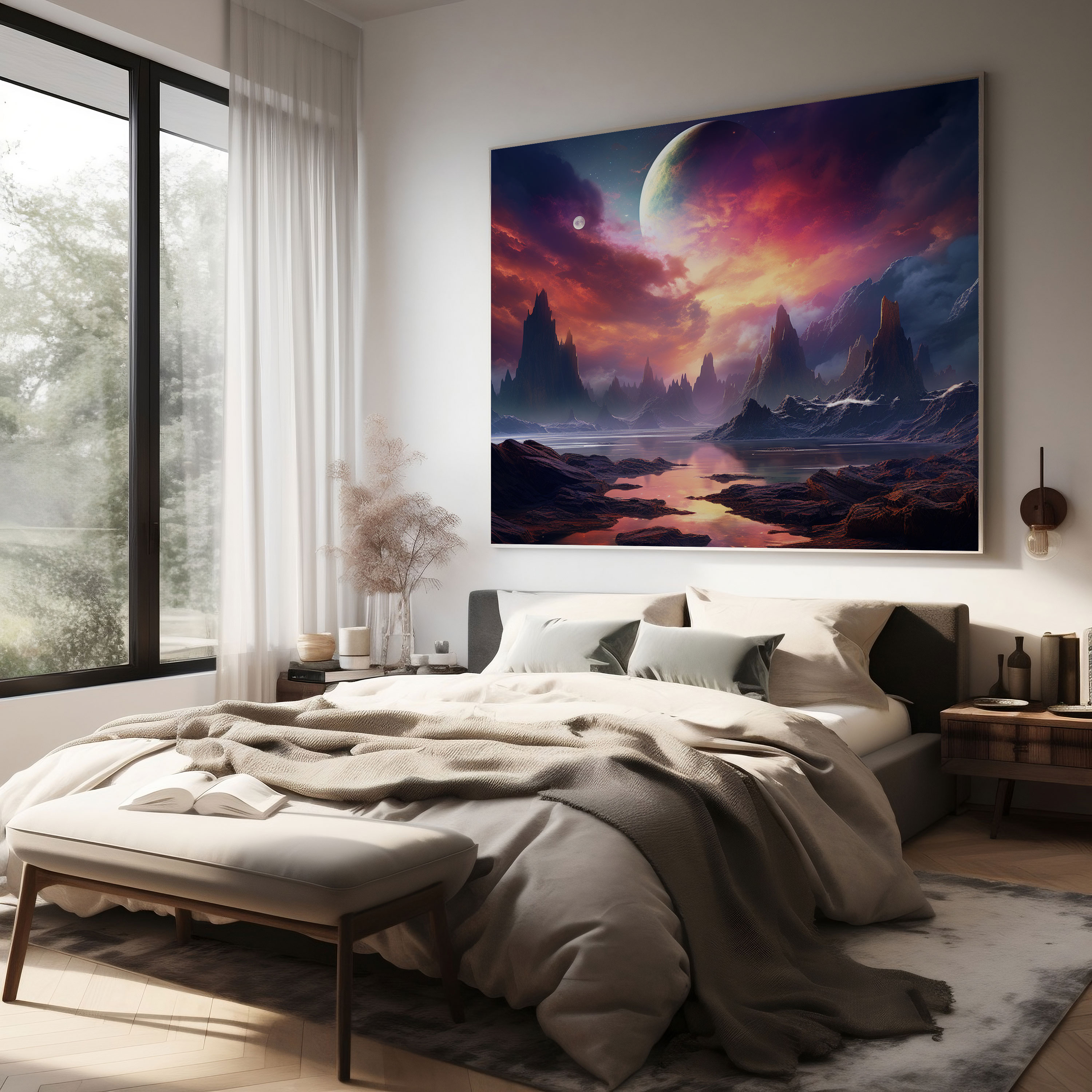 Star Wars Wall Art - Fantasy Galaxy Landscape Canvas Print - Star Wars, Fantasy Landscape, Wall Art, Galaxy