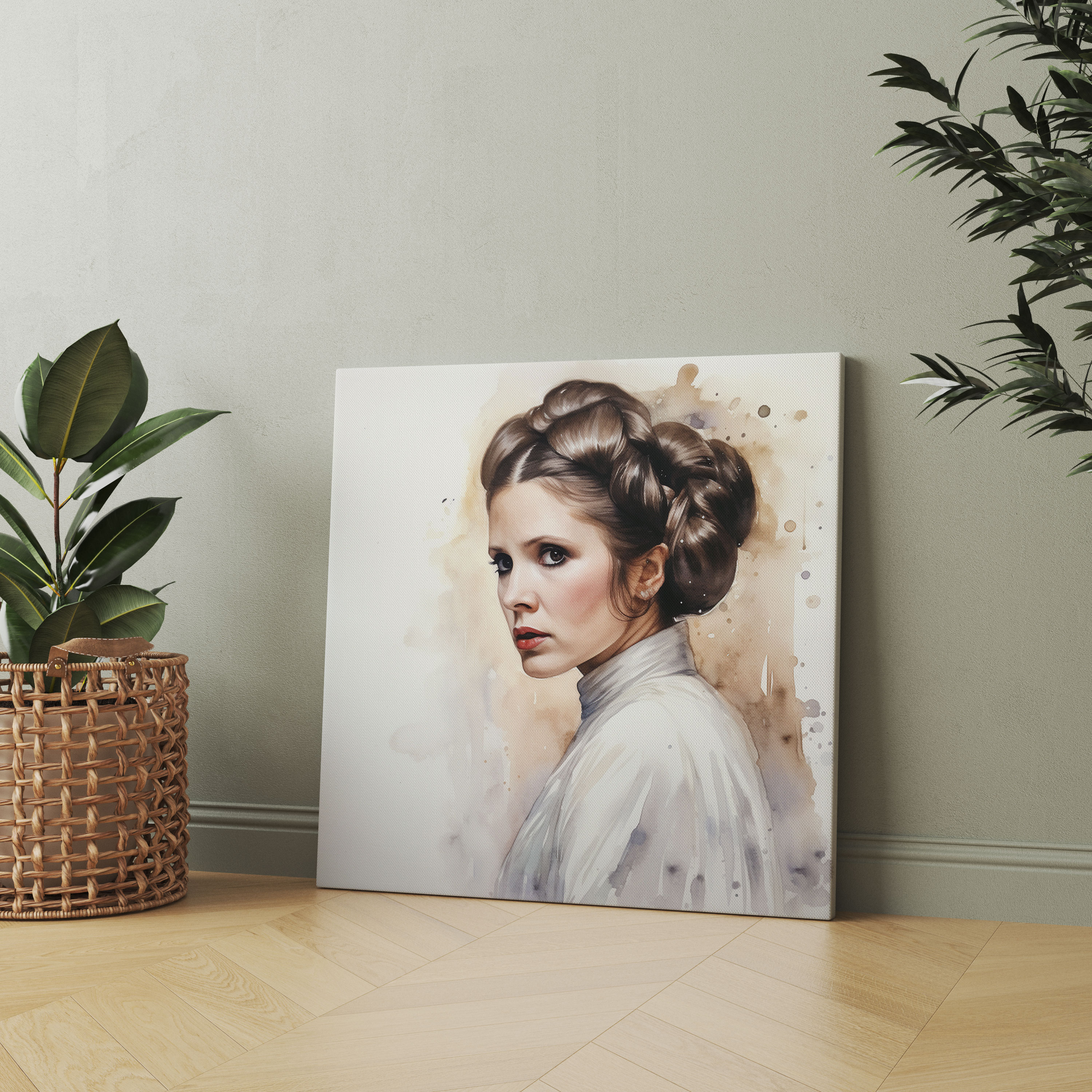 Star Wars Princess Leia Watercolor Canvas Print - Star Wars, Wall Decoration, Star Wars, Princess Leia