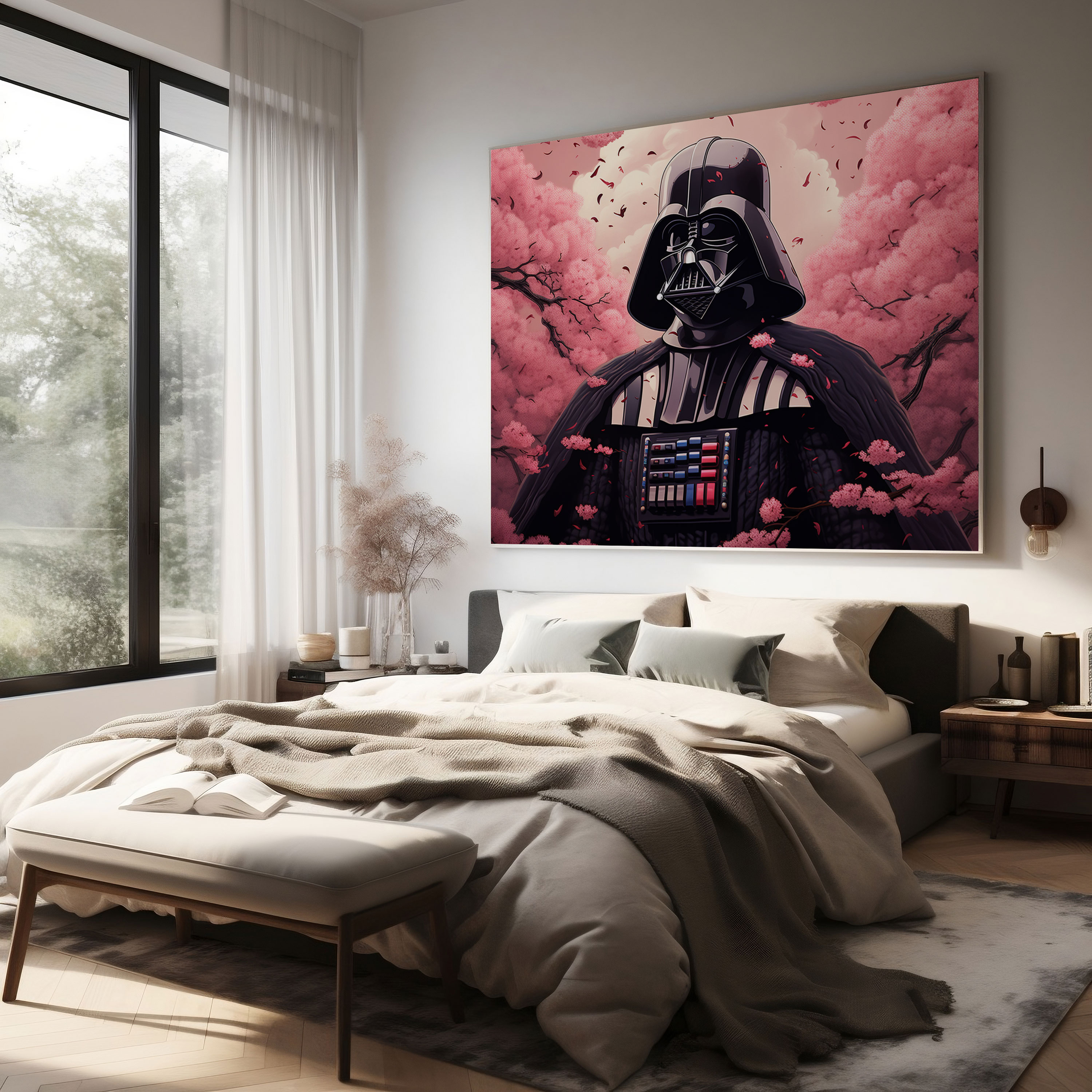 Star Wars Darth Vader Sakura Canvas Print - Star Wars, Cherry Blossoms, Canvas, Canvas Wall Art