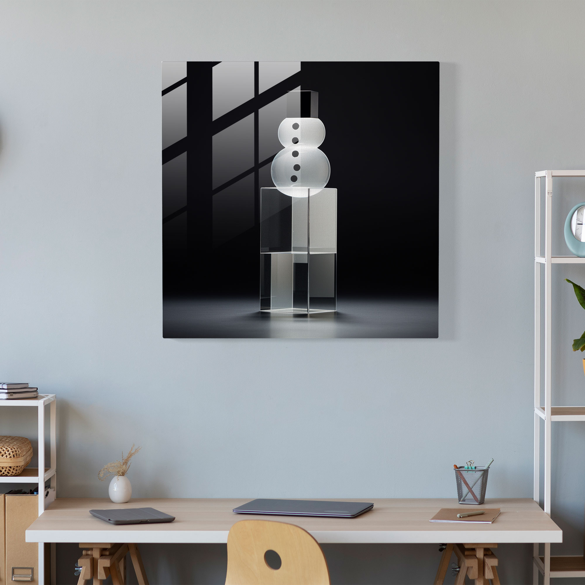 Snowman Glass Wall Art - Snowman, Modern Art, Snowman, Glass Wall Art