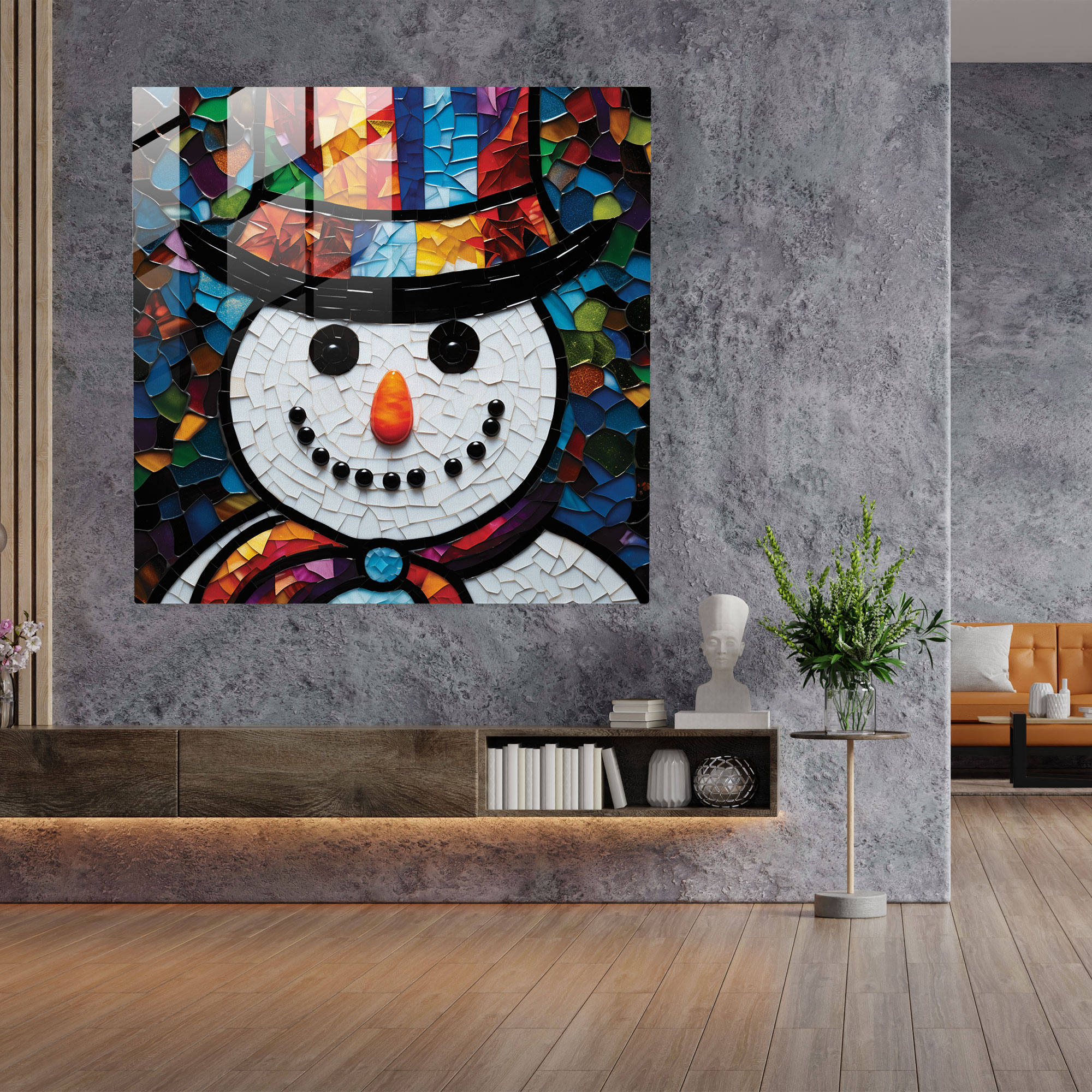 Kardan Adam Cam Tablo Sanatı - Çağdaş Sanat Modern Tasarım Cam Mozaik