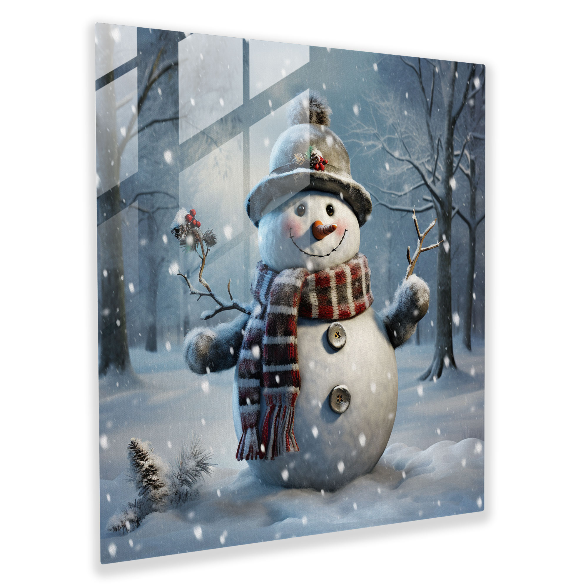 Stunning Glass Wall Art Snowman - Snowman, Wall Decoration, Stunning, Home Decoration