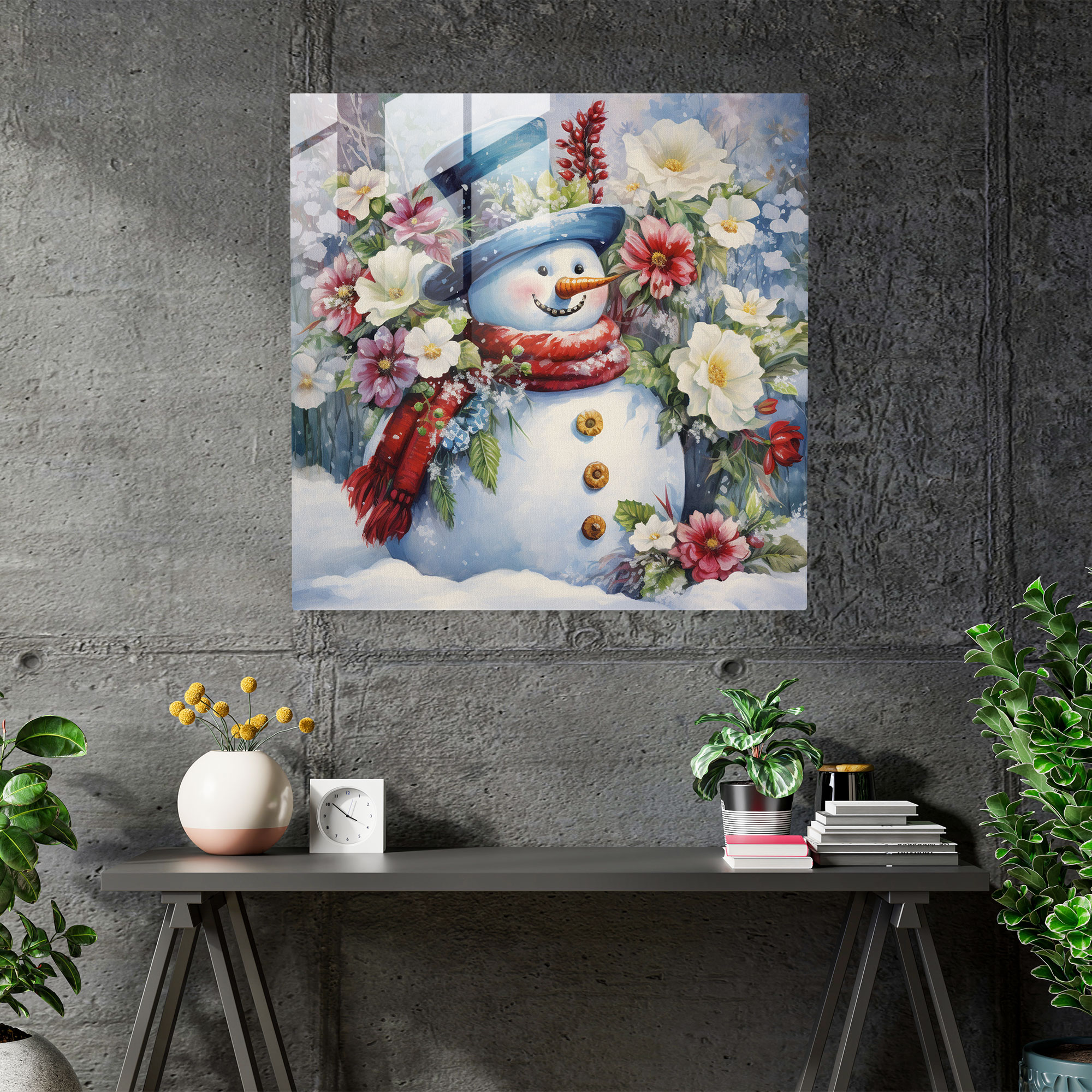Parlak Cam Tablo Kar Böceği - Kar Böceği Modern Sanat Canlı Parlak