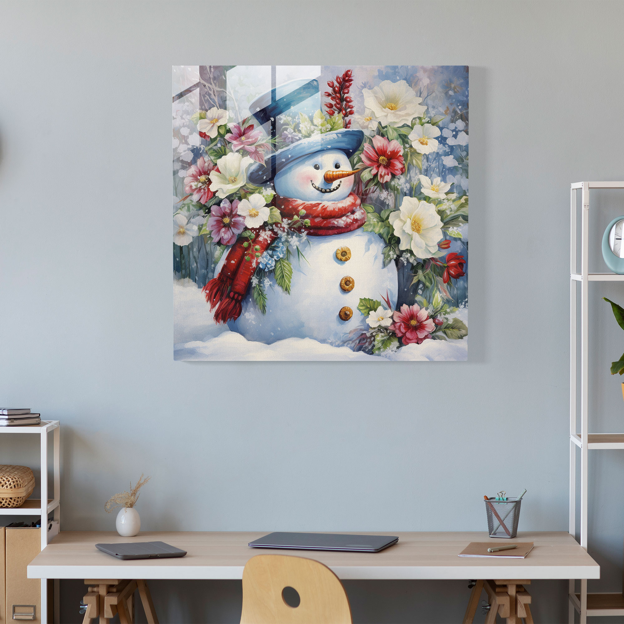 Parlak Cam Tablo Kar Böceği - Kar Böceği Modern Sanat Canlı Parlak