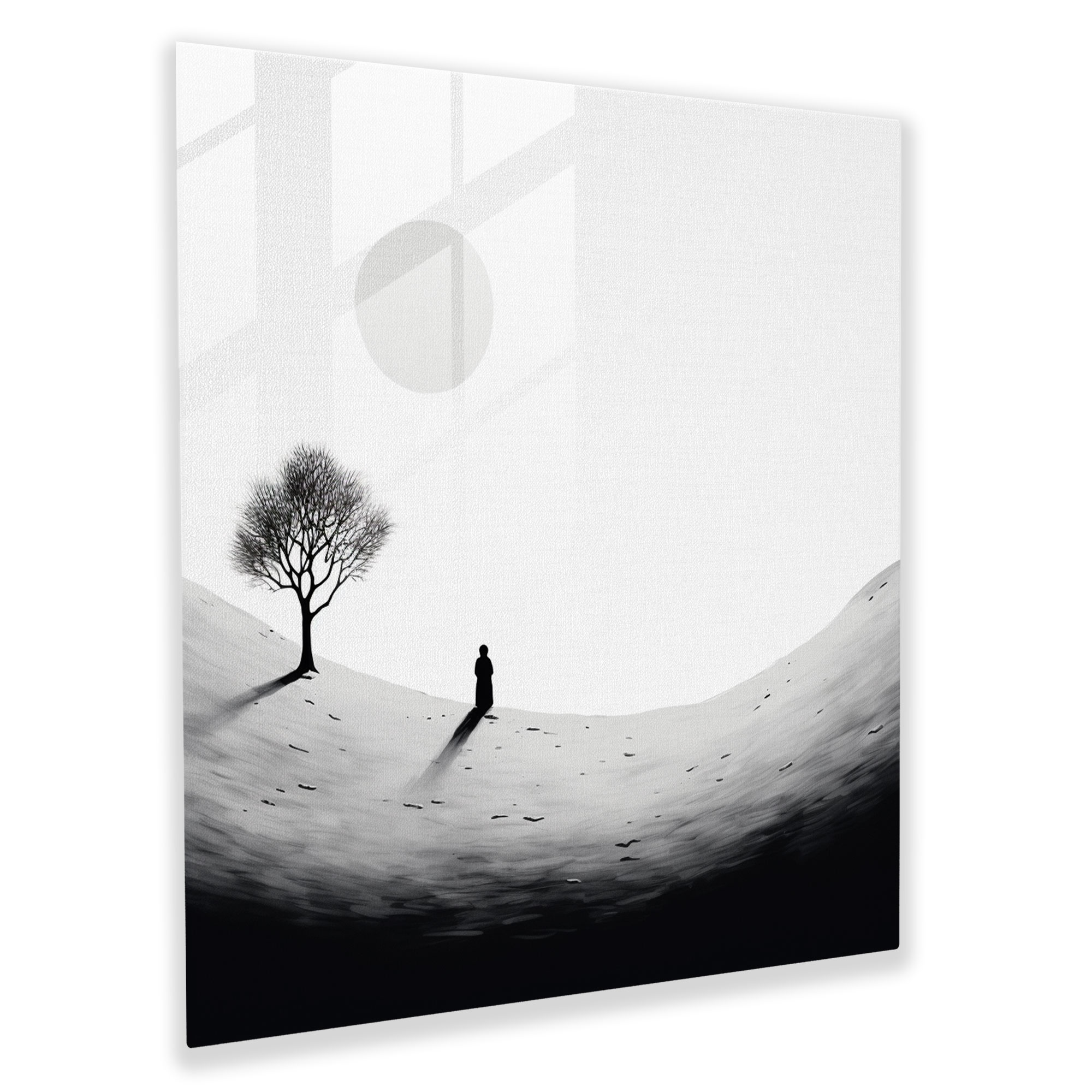 Serene Snowman Glass Print - Snowman, Serene, Wall Decoration, Modern Art