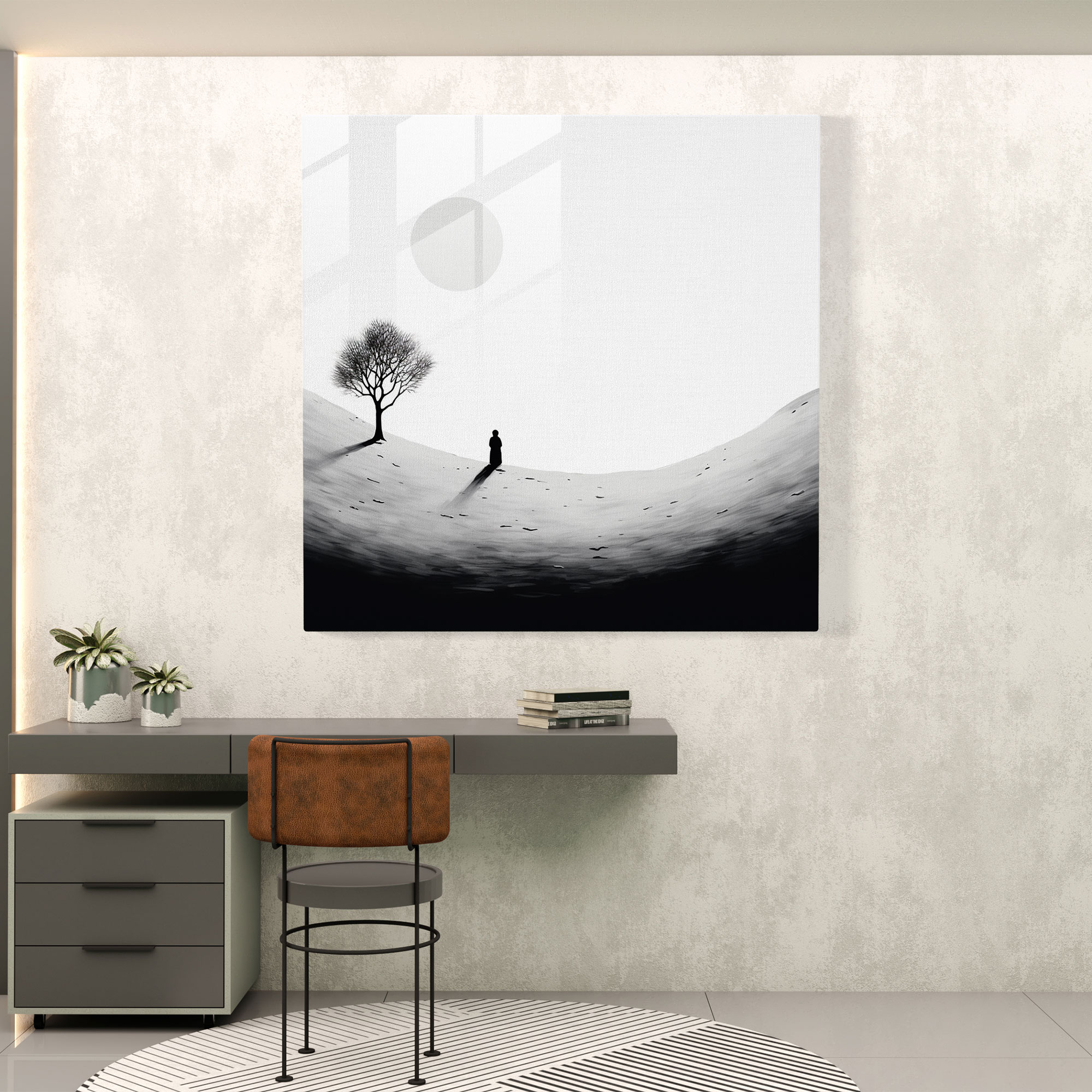 Serene Snowman Glass Print - Snowman, Serene, Wall Decoration, Modern Art