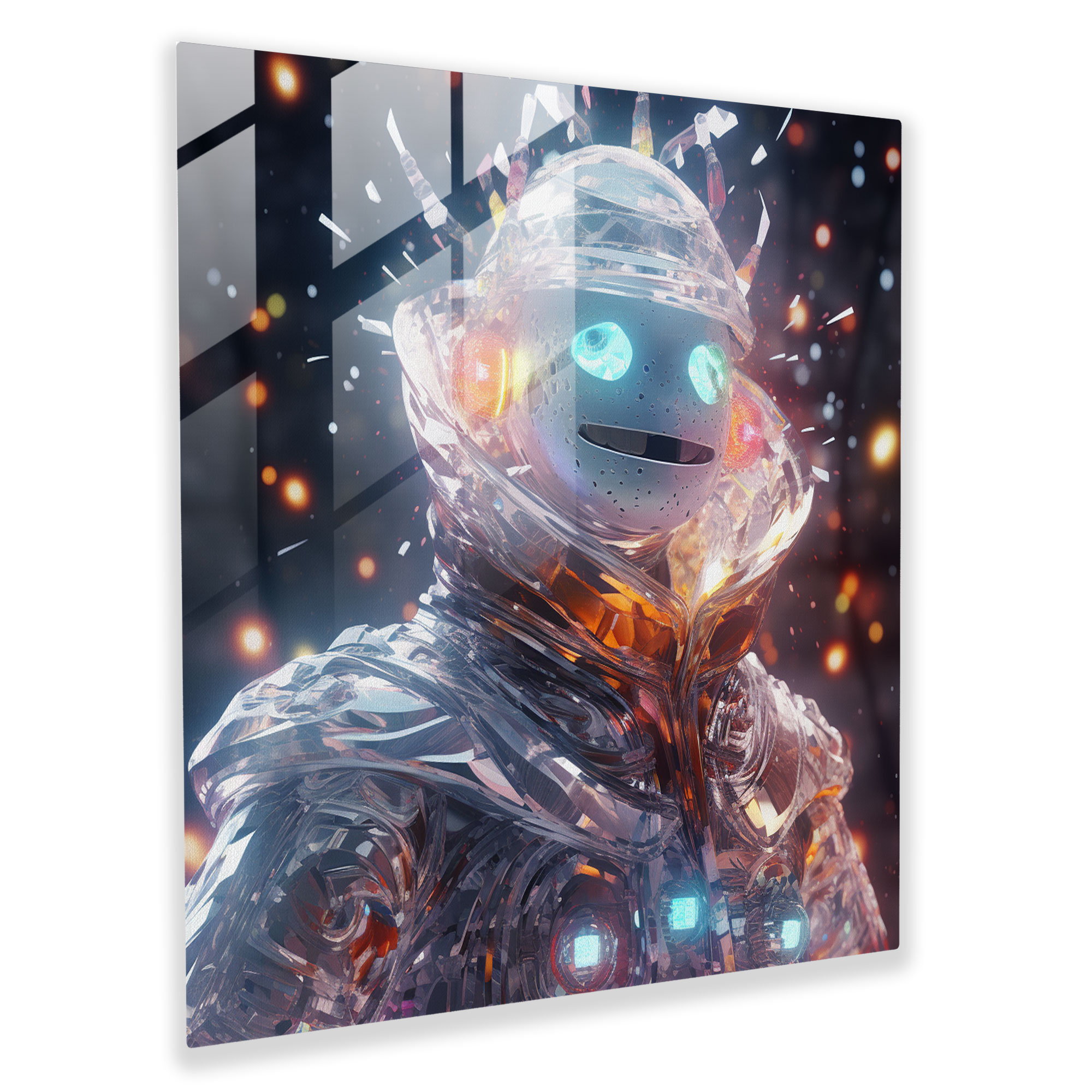 Futuristic Snowman Glass Print - Snowman, Futuristic, Snowman, Glass Print