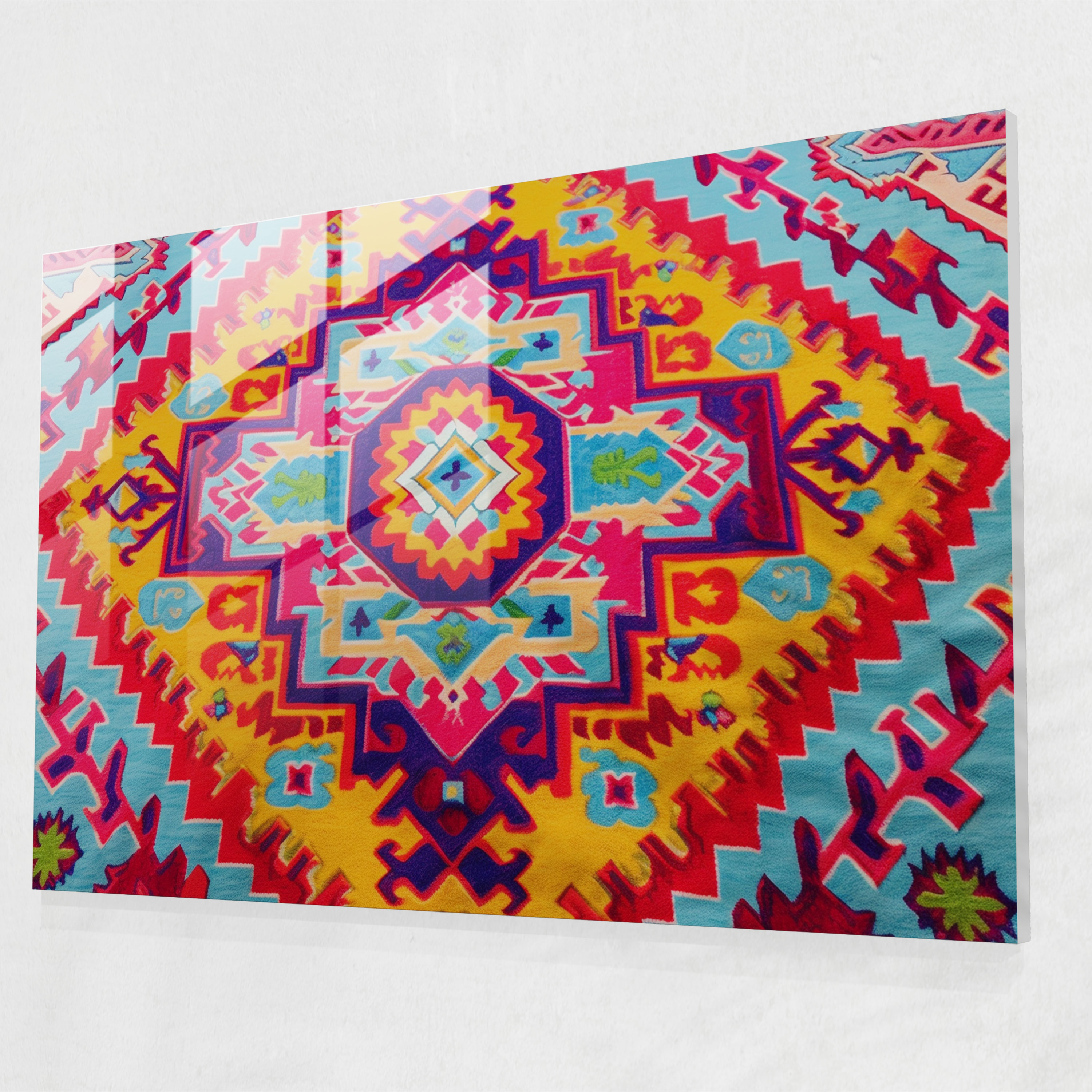 Turkish Carpet Glass Print - Turkish Carpet, Wall Decoration, Turkish Carpet Pattern, Modern Art