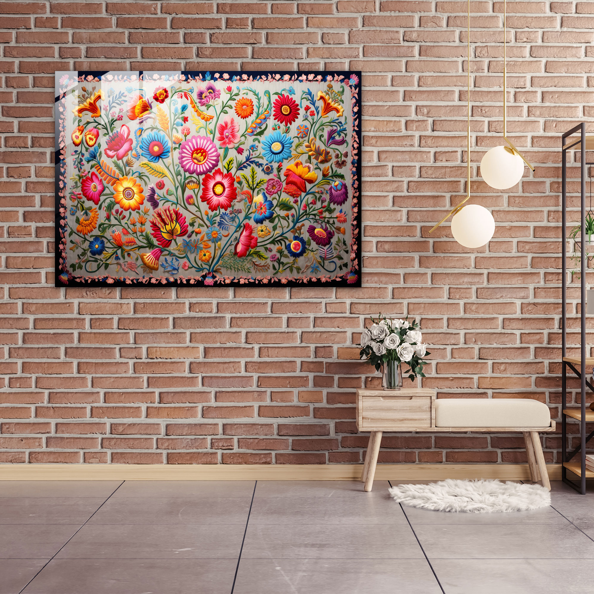 Traditional Turkish Carpet Glass Print - Turkish Carpet, Tribal Motifs, Traditional Design, Glass Art