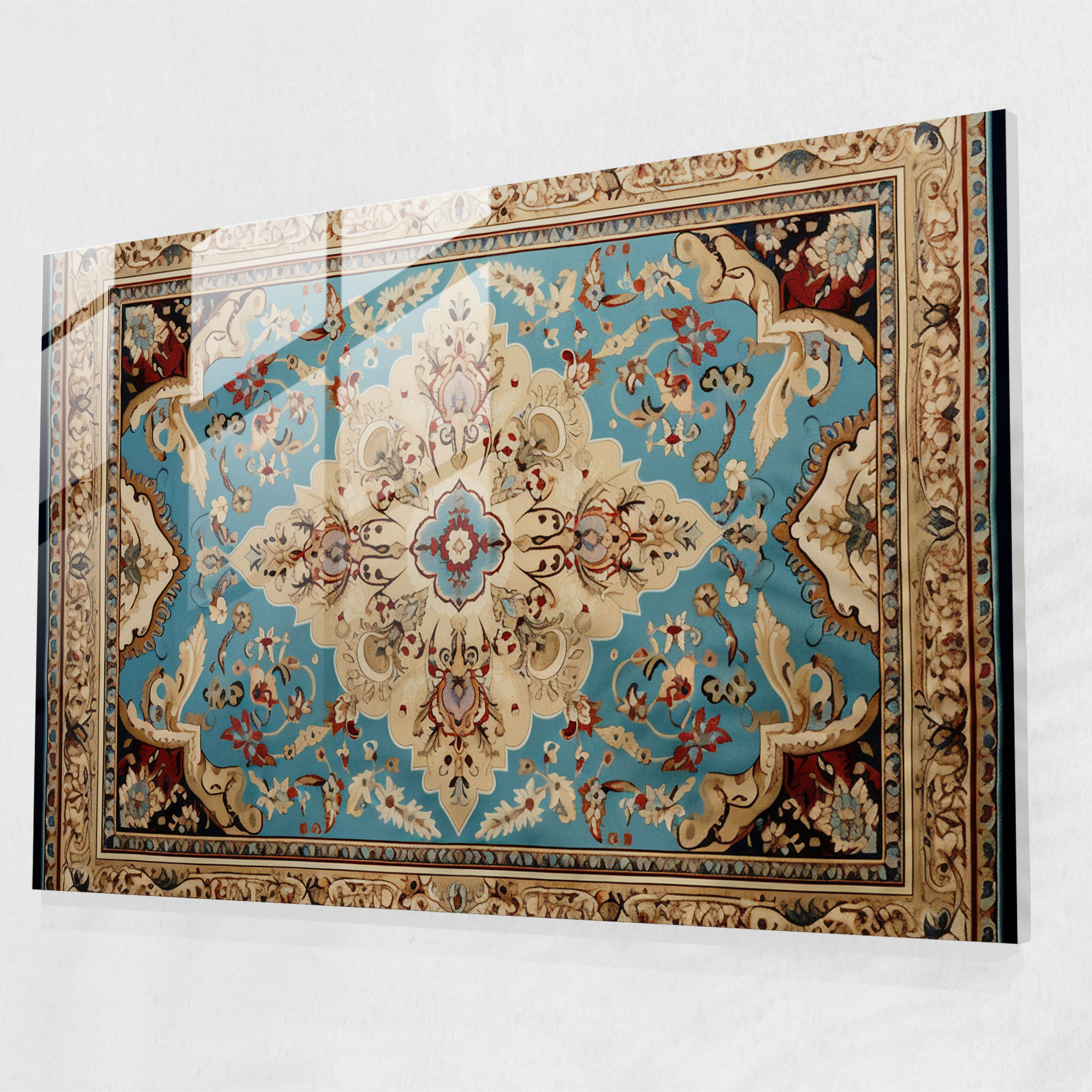 Fusion Turkish Carpet Glass Print - Turkish Carpet, Fusion Of Tradition And Modernity, Modern Art, Glass Wall Art