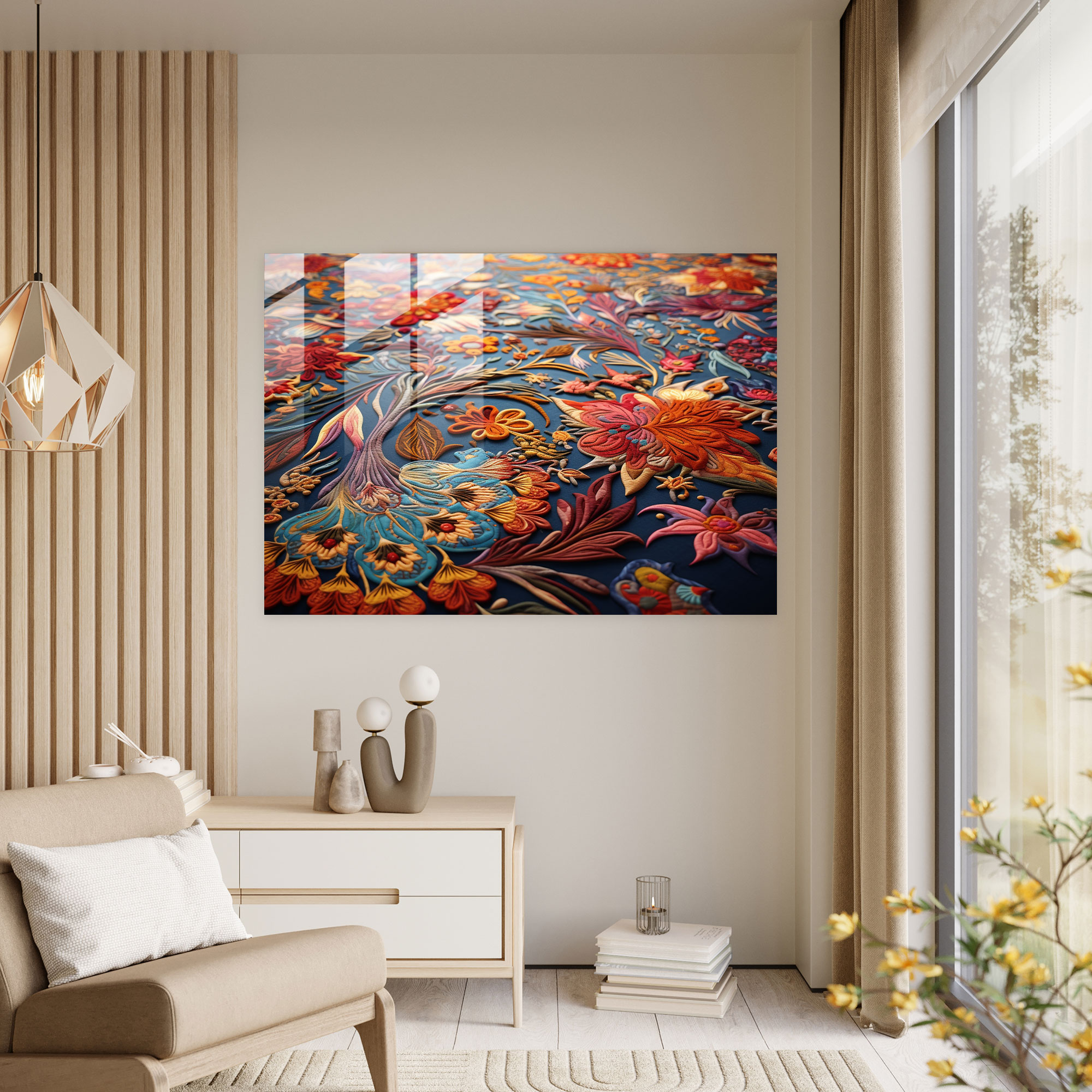 Turkish Carpet Glass Wall Art - Turkish Carpet, Wall Decoration, Glass Wall Art, Home Decoration