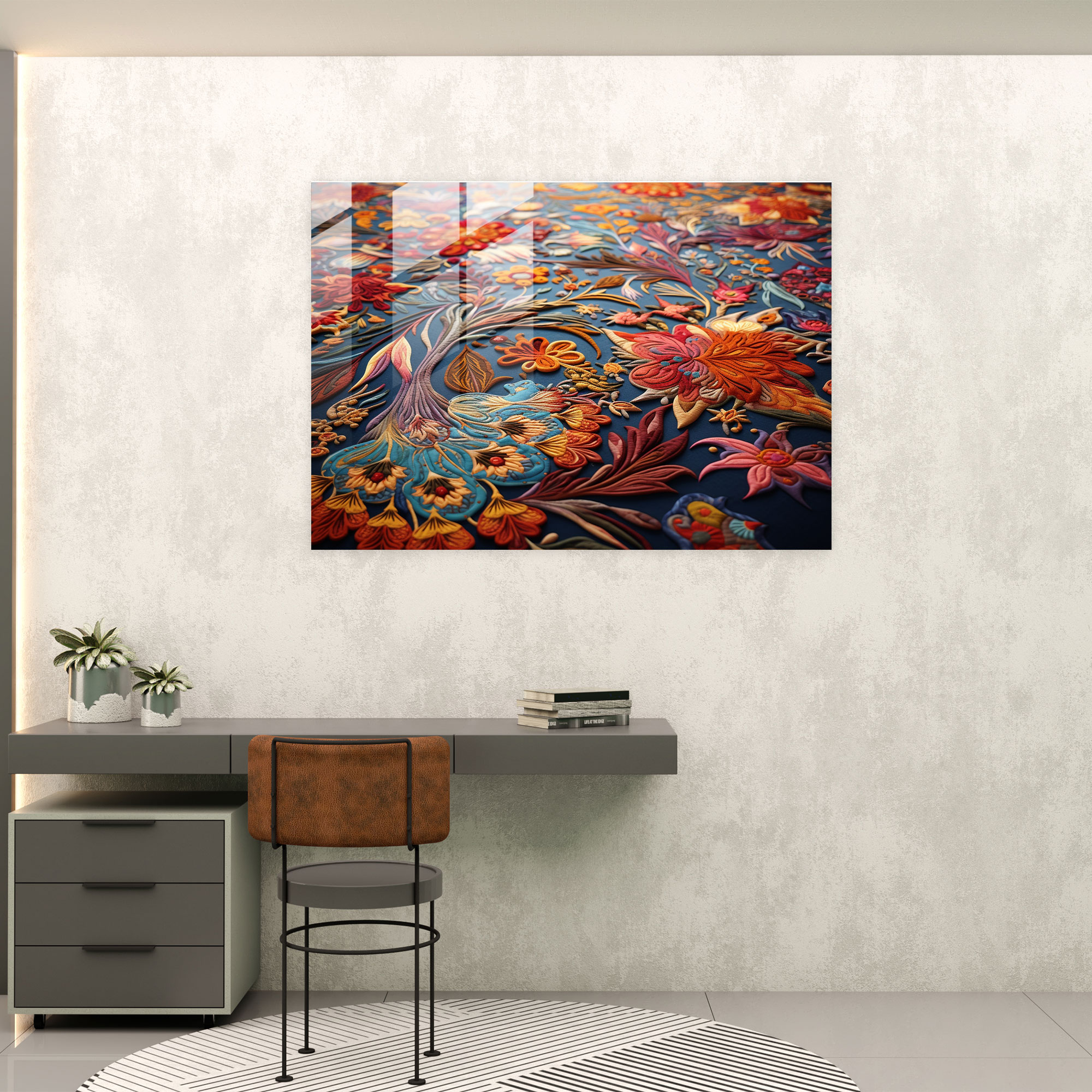 Turkish Carpet Glass Wall Art - Turkish Carpet, Wall Decoration, Glass Wall Art, Home Decoration
