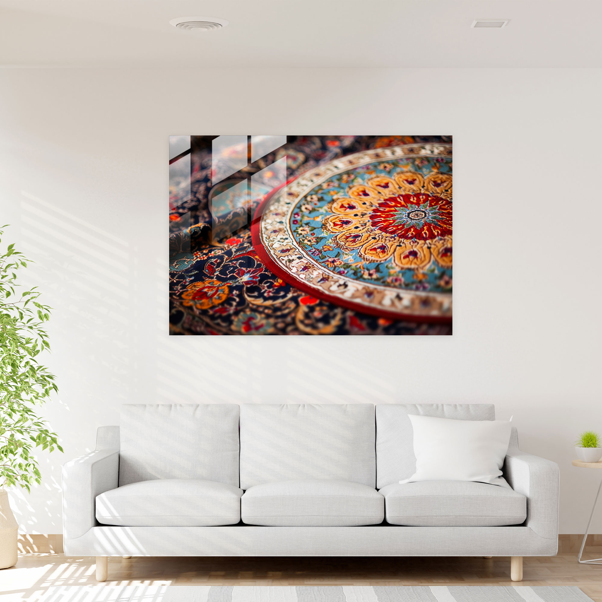 Enchanting Turkish Carpet Glass Wall Art - Turkish Carpet, Glass Art, Turkish Carpet Pattern, Glass Wall Art
