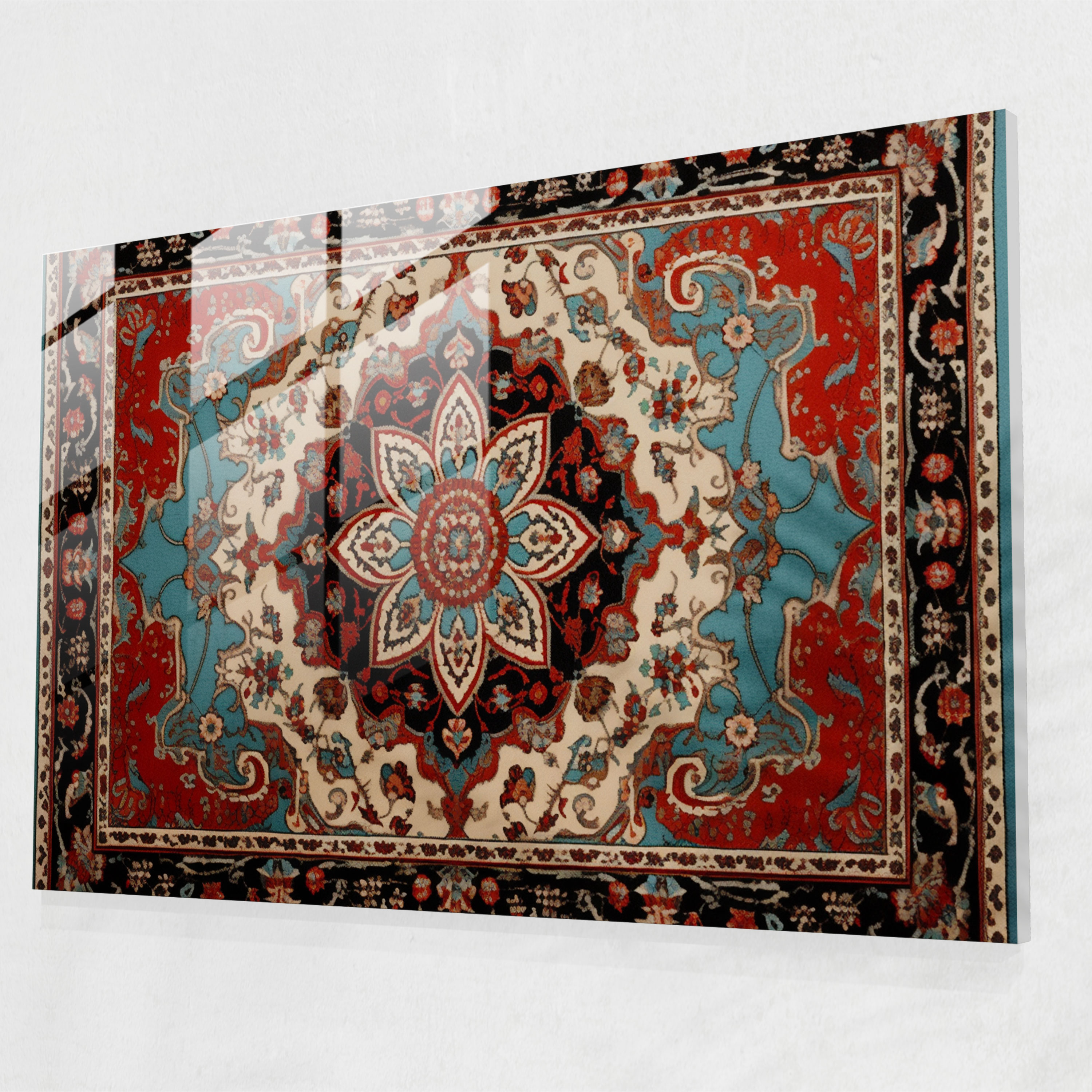 Turkish Carpet Glass Print - Turkish Carpet, Glass Print, Vibrant Colors, Turkish Carpet Pattern