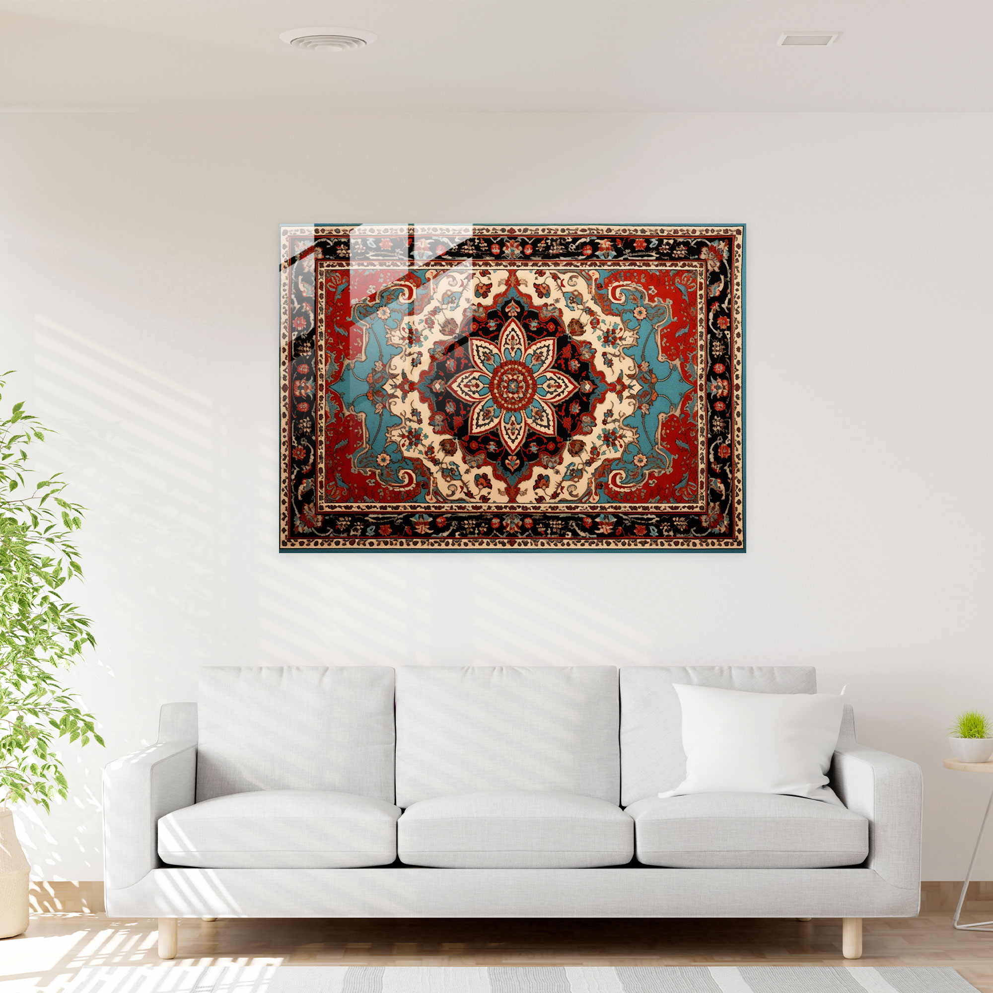 Turkish Carpet Glass Print - Turkish Carpet, Glass Print, Vibrant Colors, Turkish Carpet Pattern
