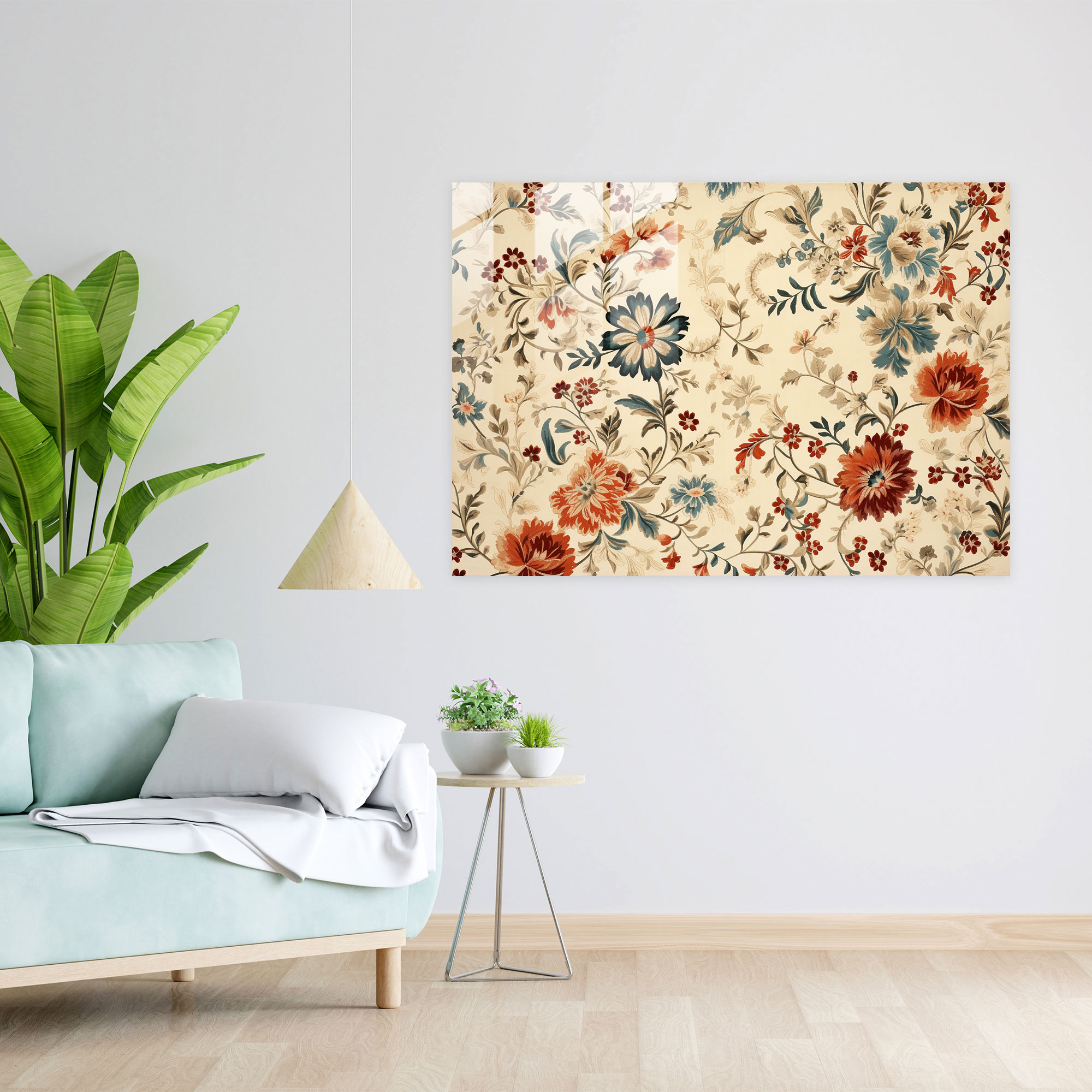 Nature-Inspired Turkish Carpet Glass Print - Turkish Carpet, Glass Wall Art, Nature-Inspired, Modern Art