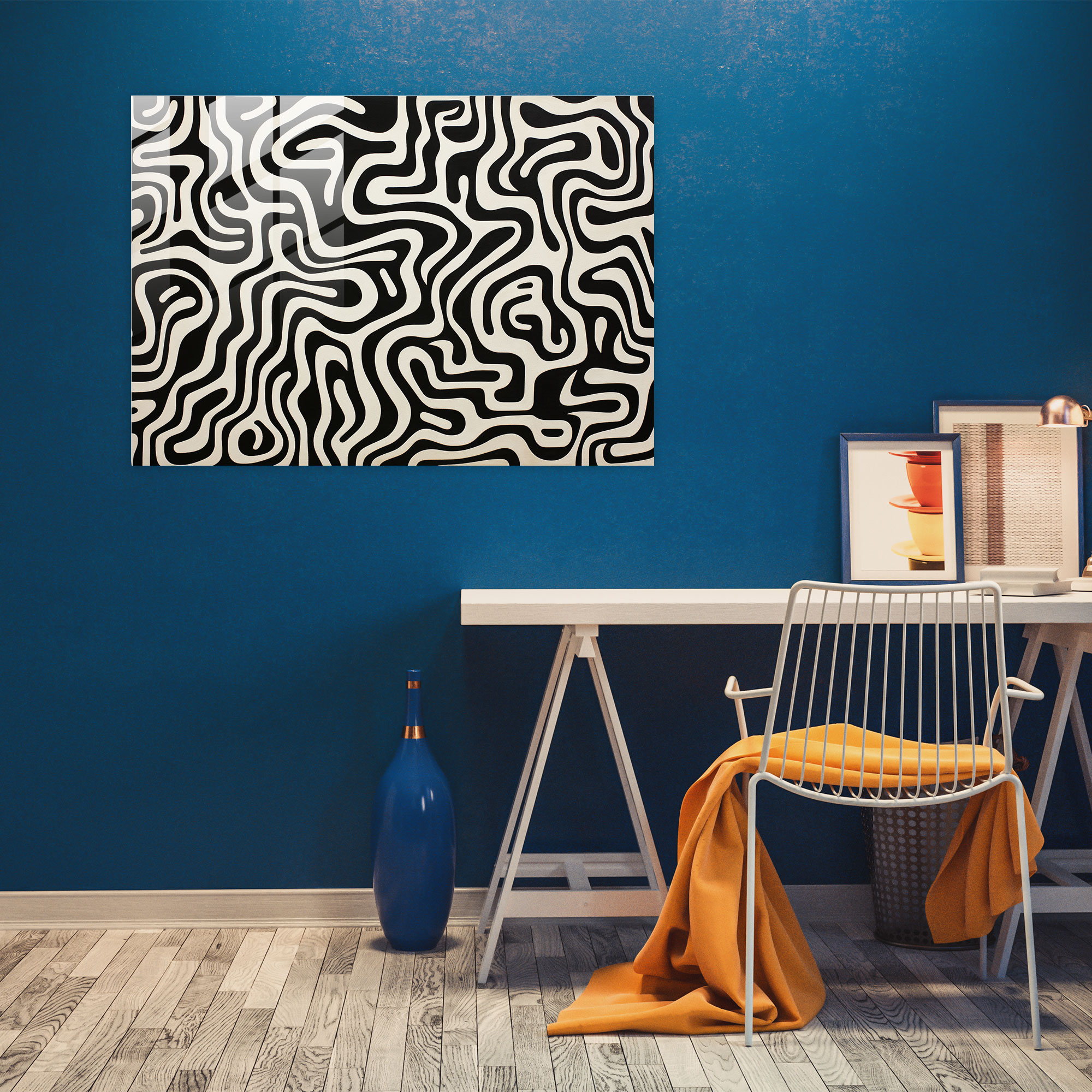 Abstract Turkish Carpet Glass Wall Art - Turkish Carpet, Home Decoration, Turkish Carpet Pattern, Artistic