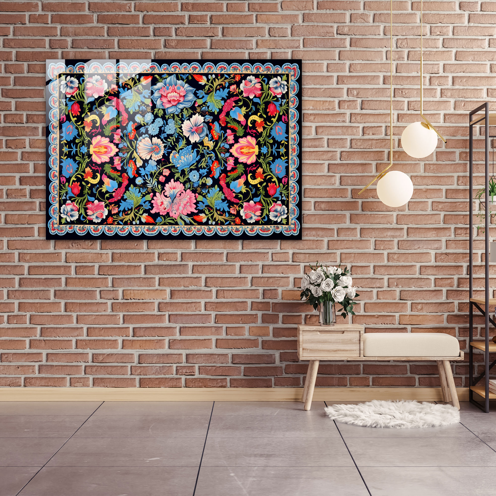 Turkish Carpet Pattern Home Decoration - Turkish Carpet, Glass Wall Art, Glass Art, Glass Print