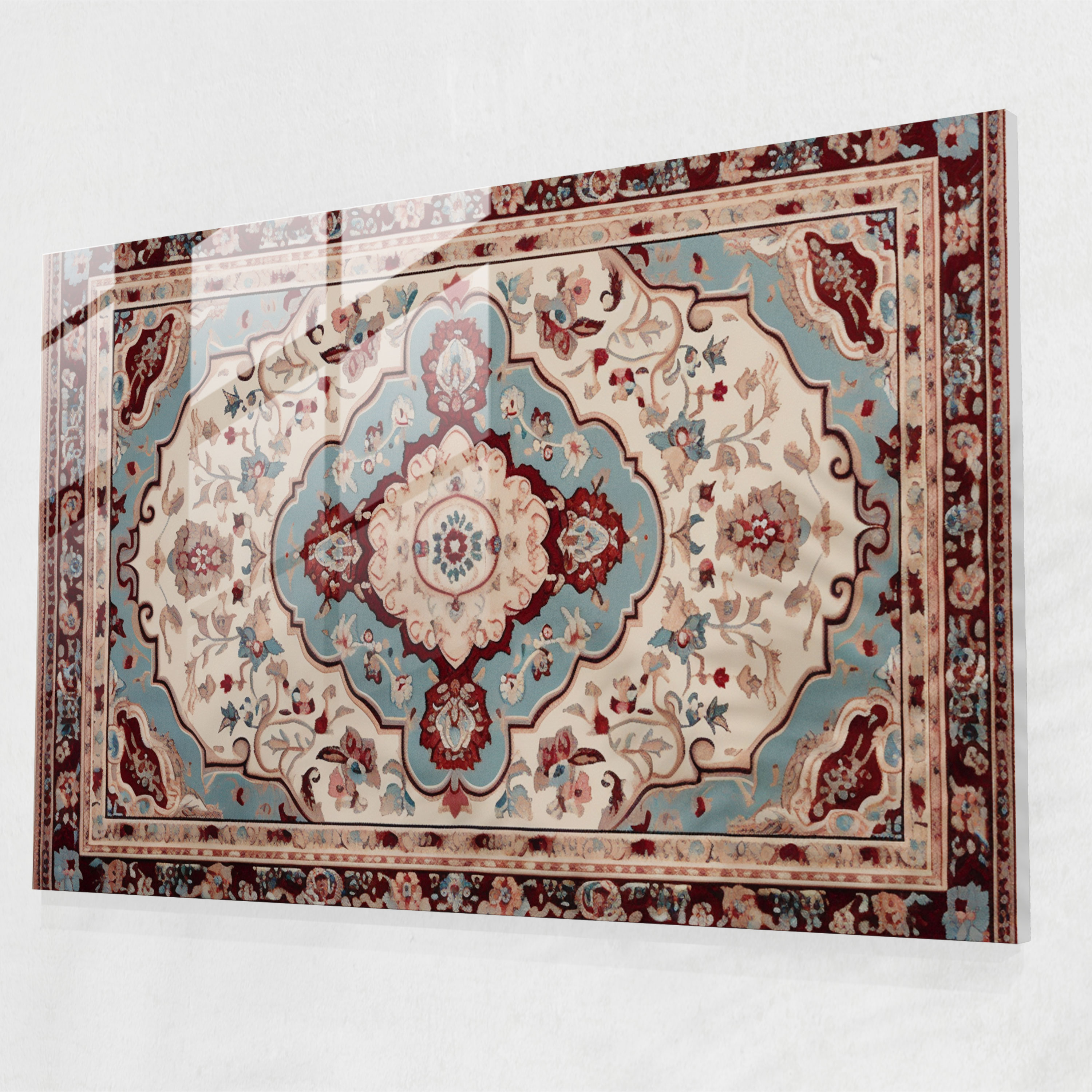 Turkish Carpet Pattern Glass Print - Turkish Carpet, Home Decoration, Turkish Carpet Pattern, Glass Art