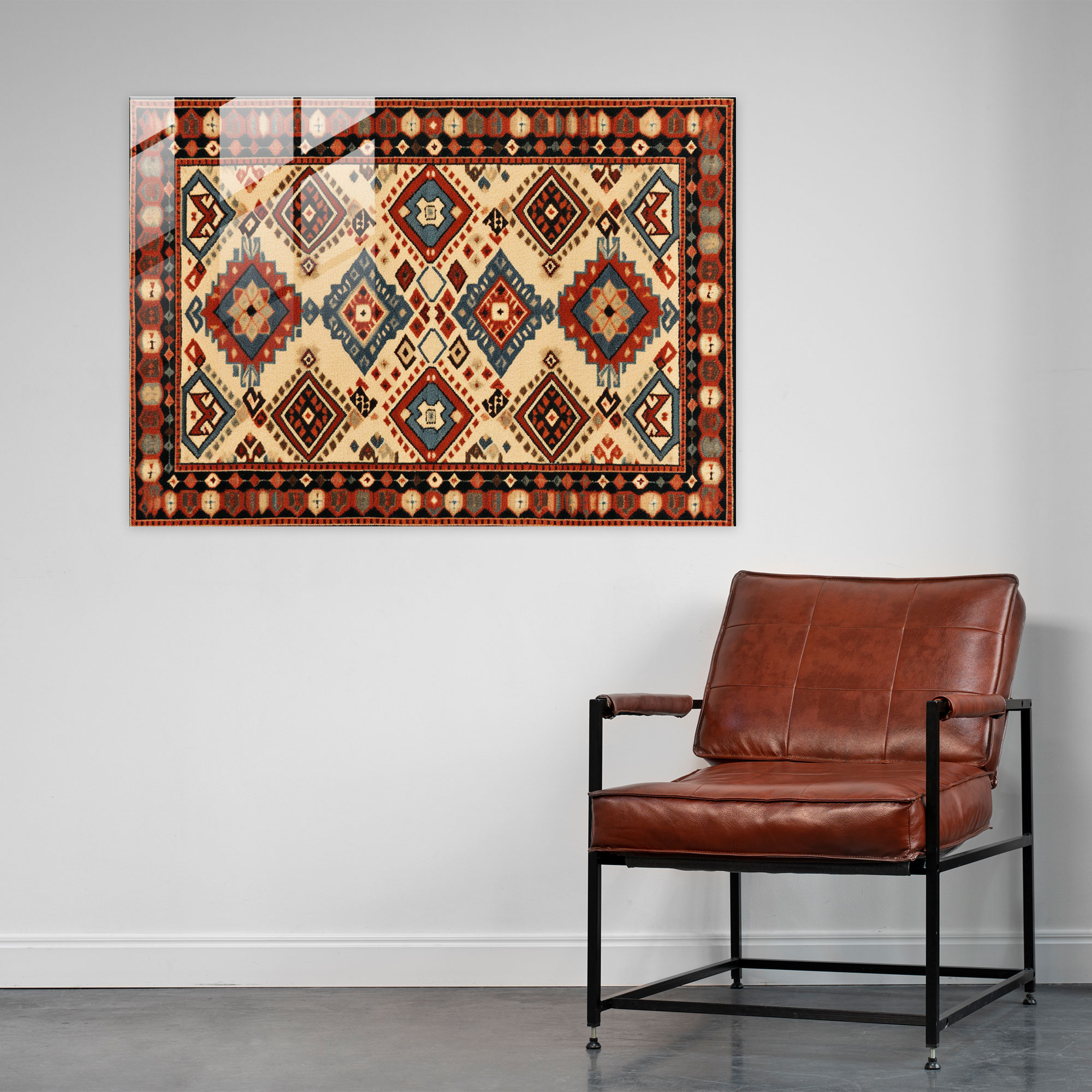Turkish Carpet Pattern Glass Wall Art - Turkish Carpet, Glass Wall Art, Glass Art, Turkish Carpet Pattern