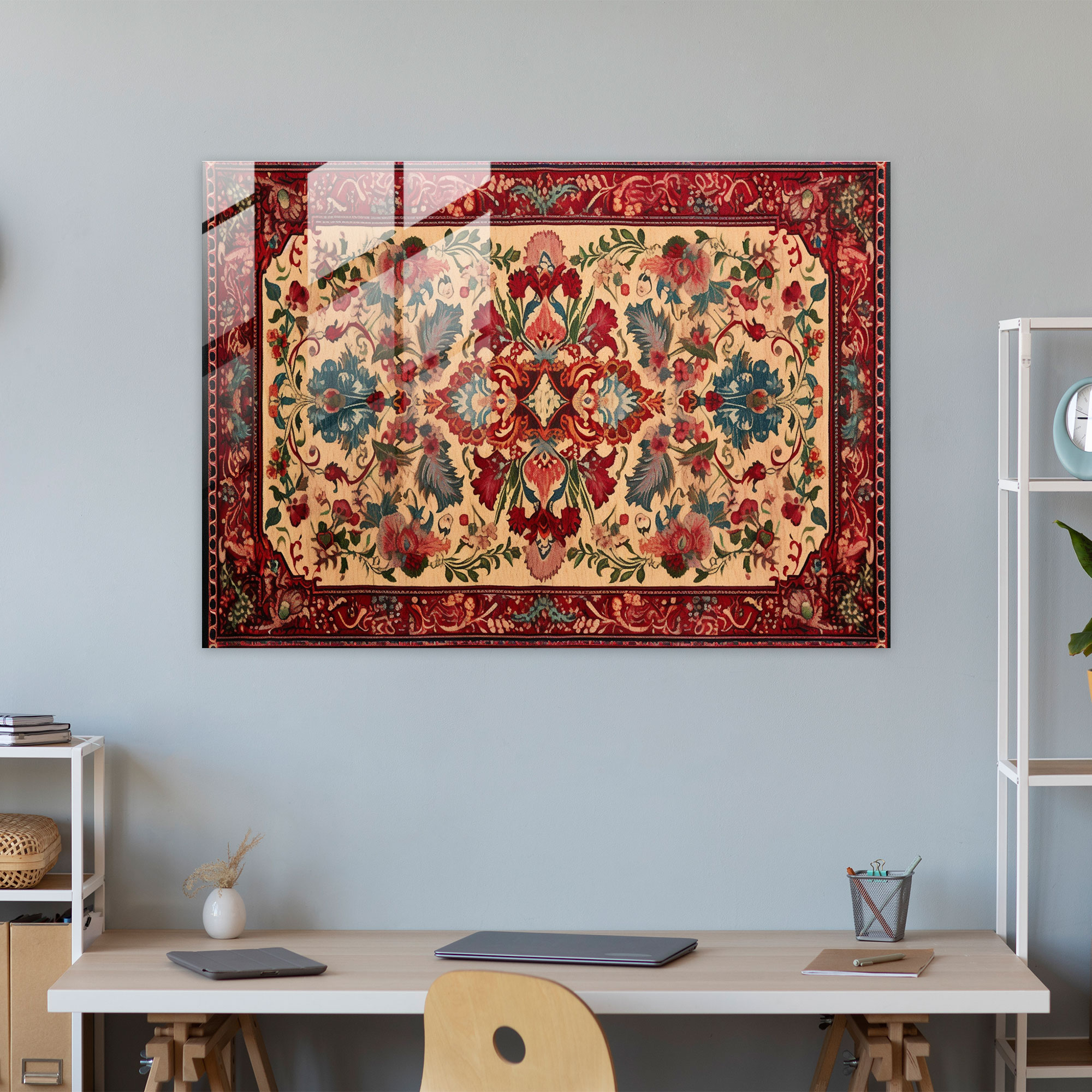 Artistic Turkish Carpet Glass Wall Art - Turkish Carpet, Modern Art, Home Decoration, Interpretation