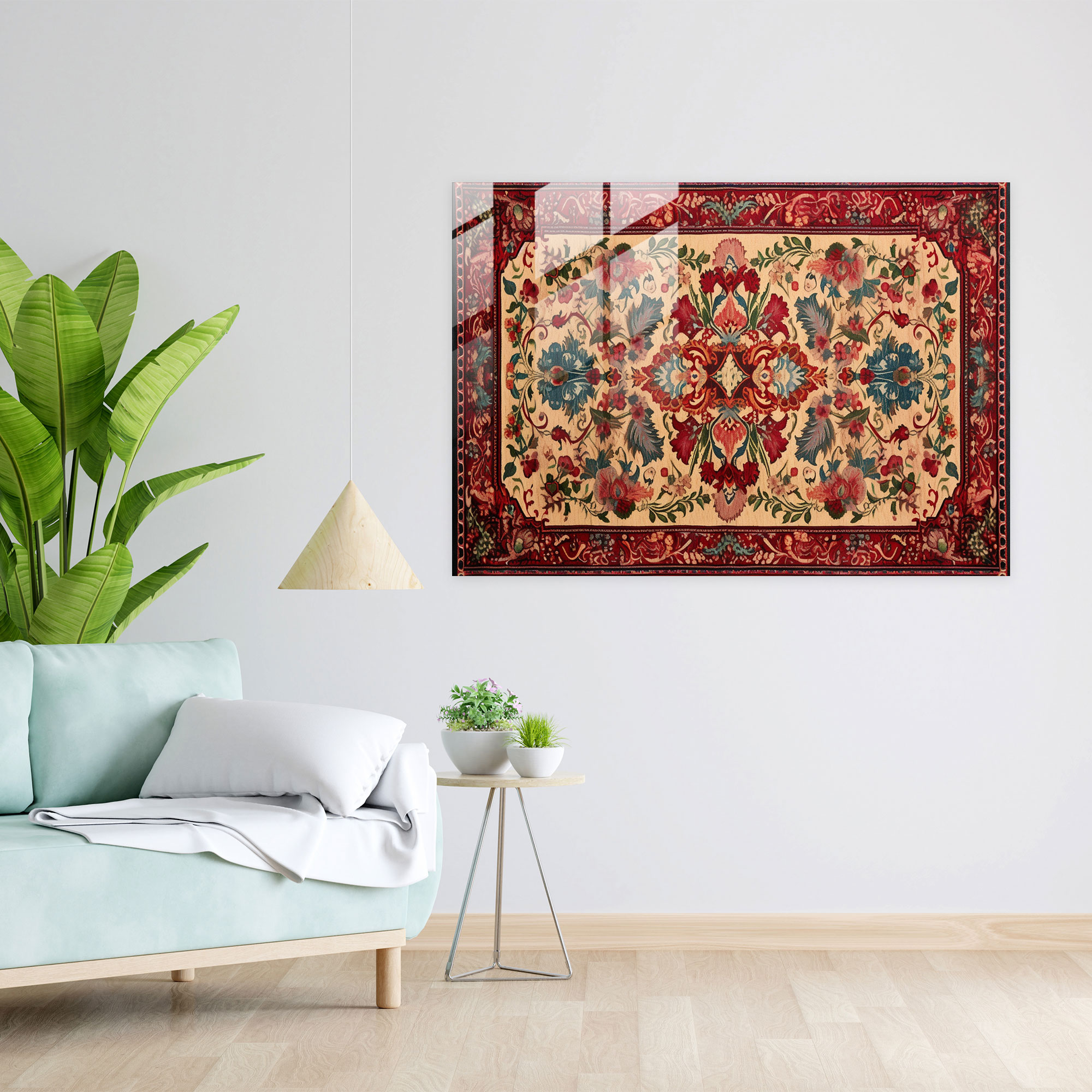 Artistic Turkish Carpet Glass Wall Art - Turkish Carpet, Modern Art, Home Decoration, Interpretation