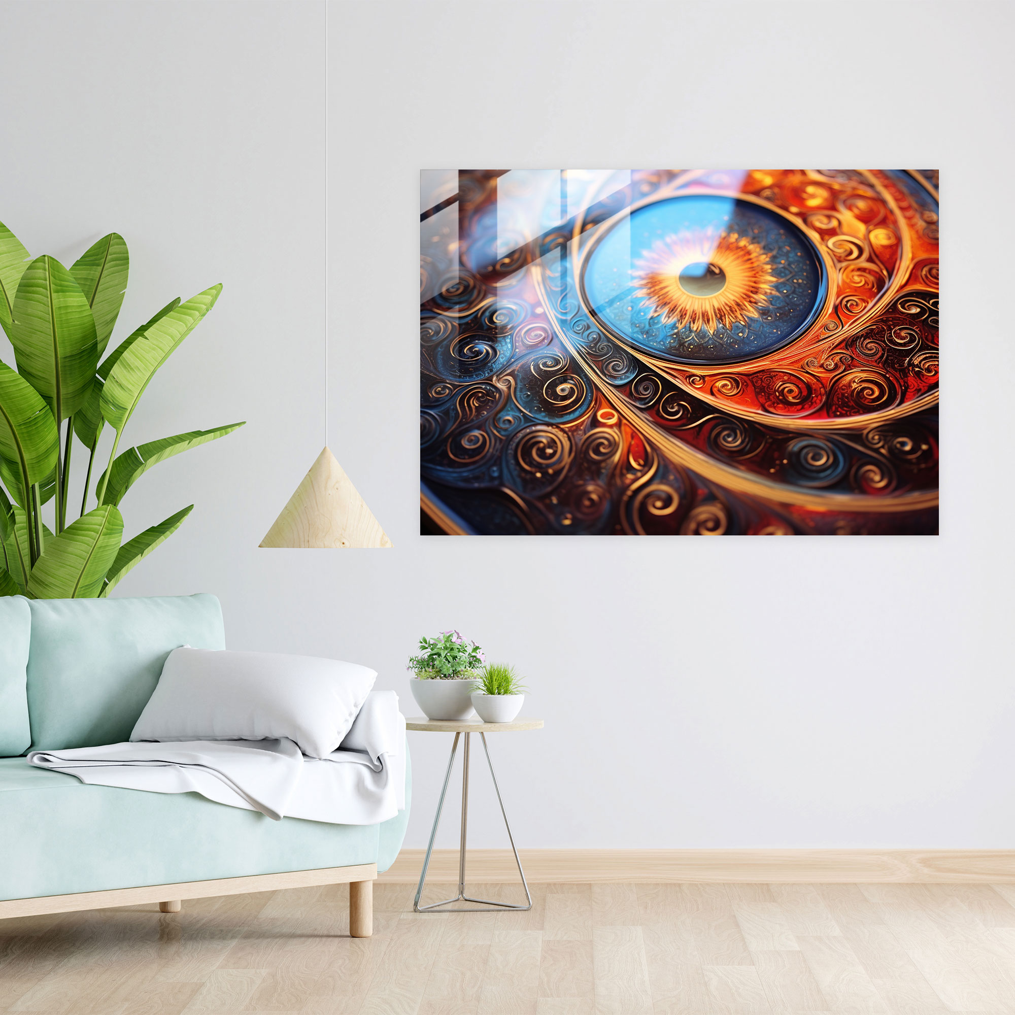 Turkish Carpet Inspired Glass Art - Turkish Carpet, Glass Print, Glass Art, Home Decoration