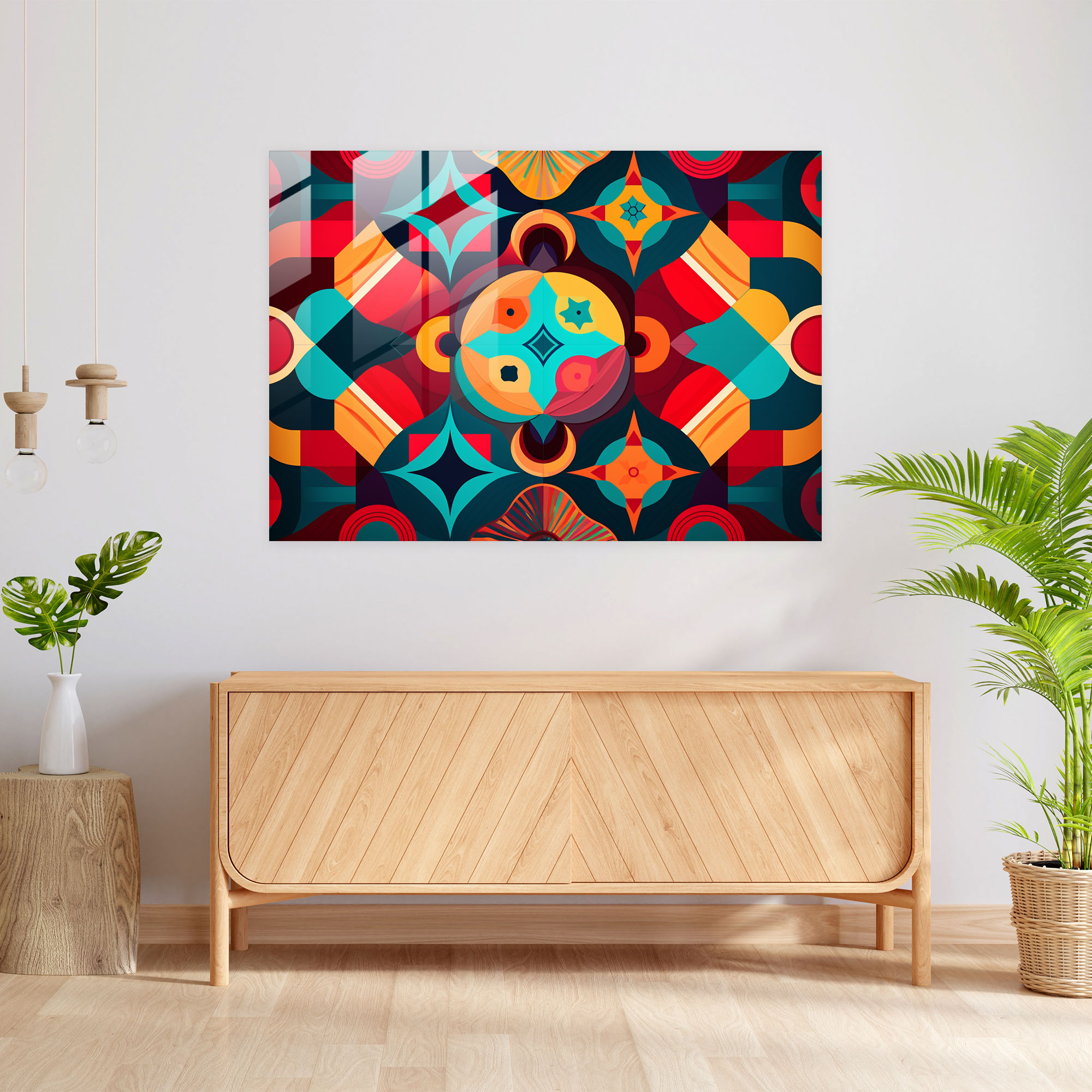 Türk Halı Cam Tablosu - Türk Halısı Deseni Modern Sanat