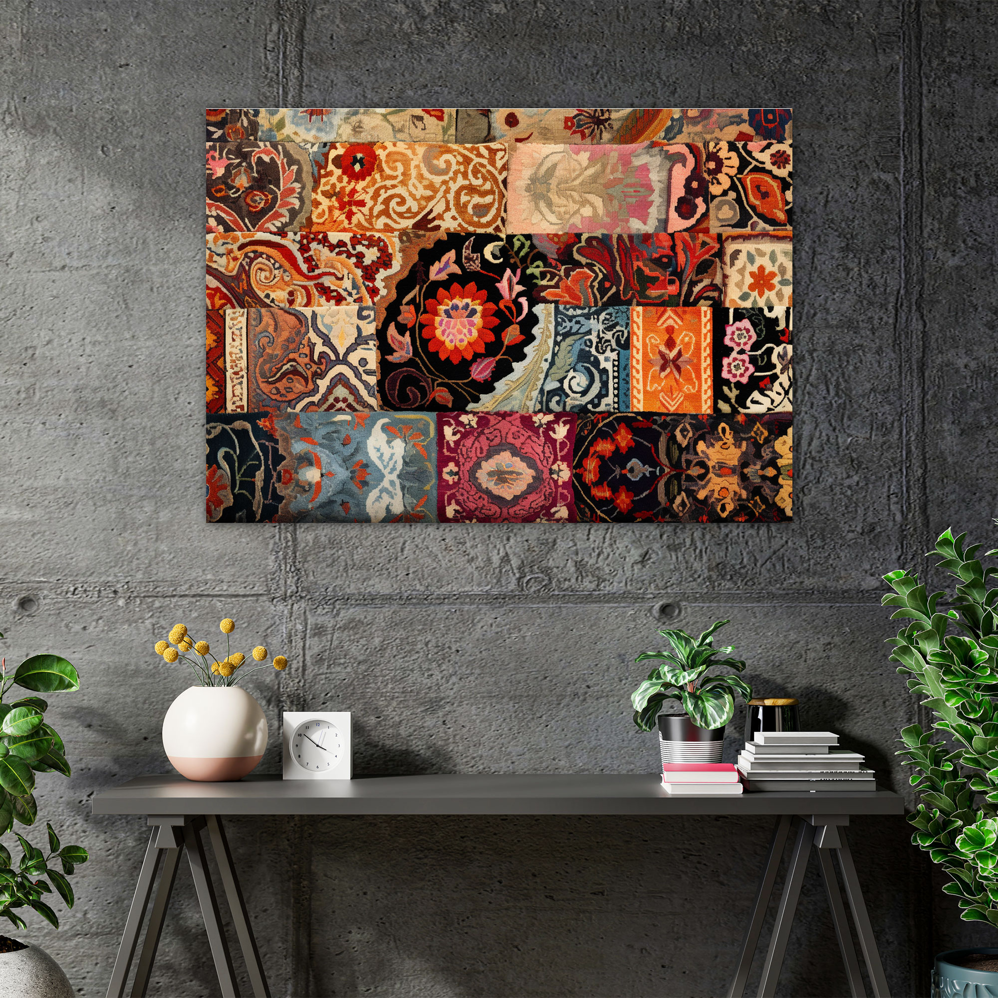 Turkish Carpet Pattern Wall Art - Turkish Carpet, Wall Art, Home Decoration, Canvas Wall Art