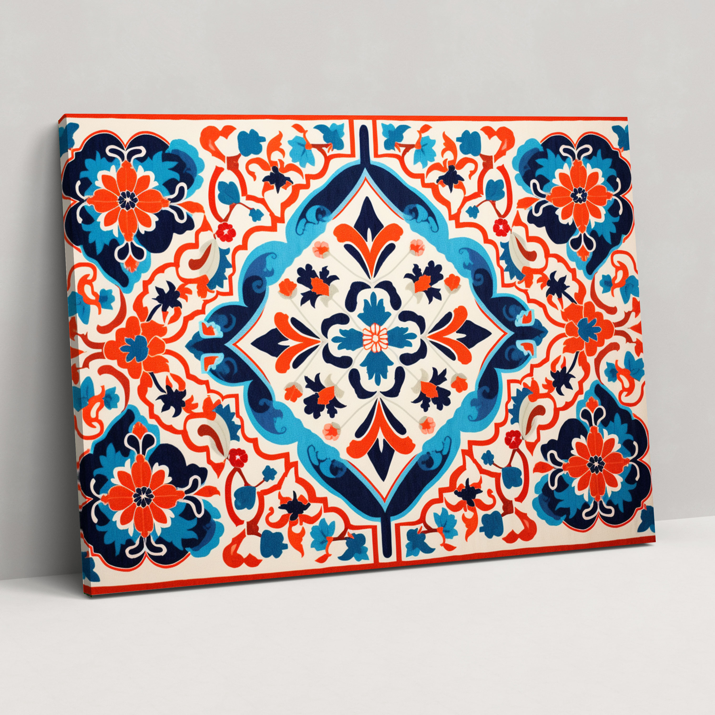 Turkish Carpet Pattern Canvas Print - Turkish Carpet, Traditional Motifs, Wall Decoration, Canvas Wall Art