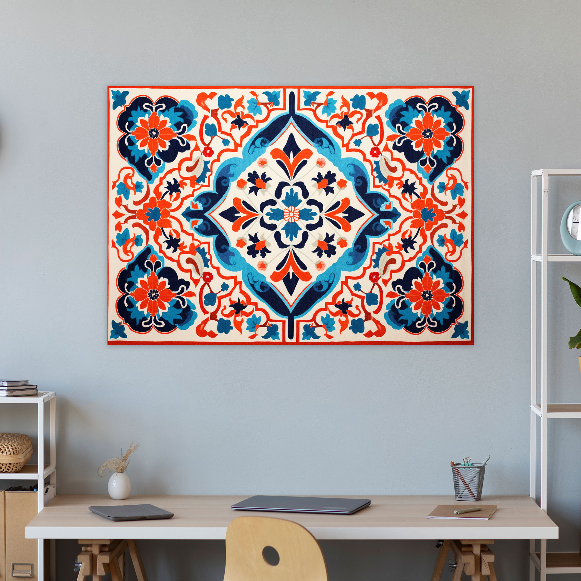 Turkish Carpet Pattern Canvas Print - Turkish Carpet, Traditional Motifs, Wall Decoration, Canvas Wall Art